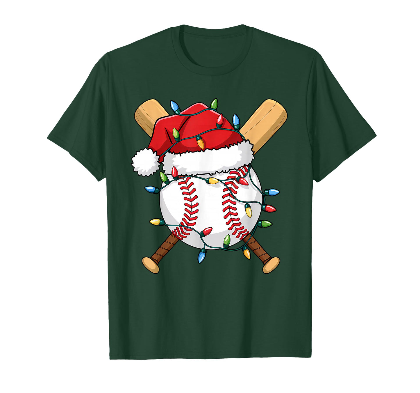 Santa Sports Design for Men Boys Christmas Baseball Player T-Shirt