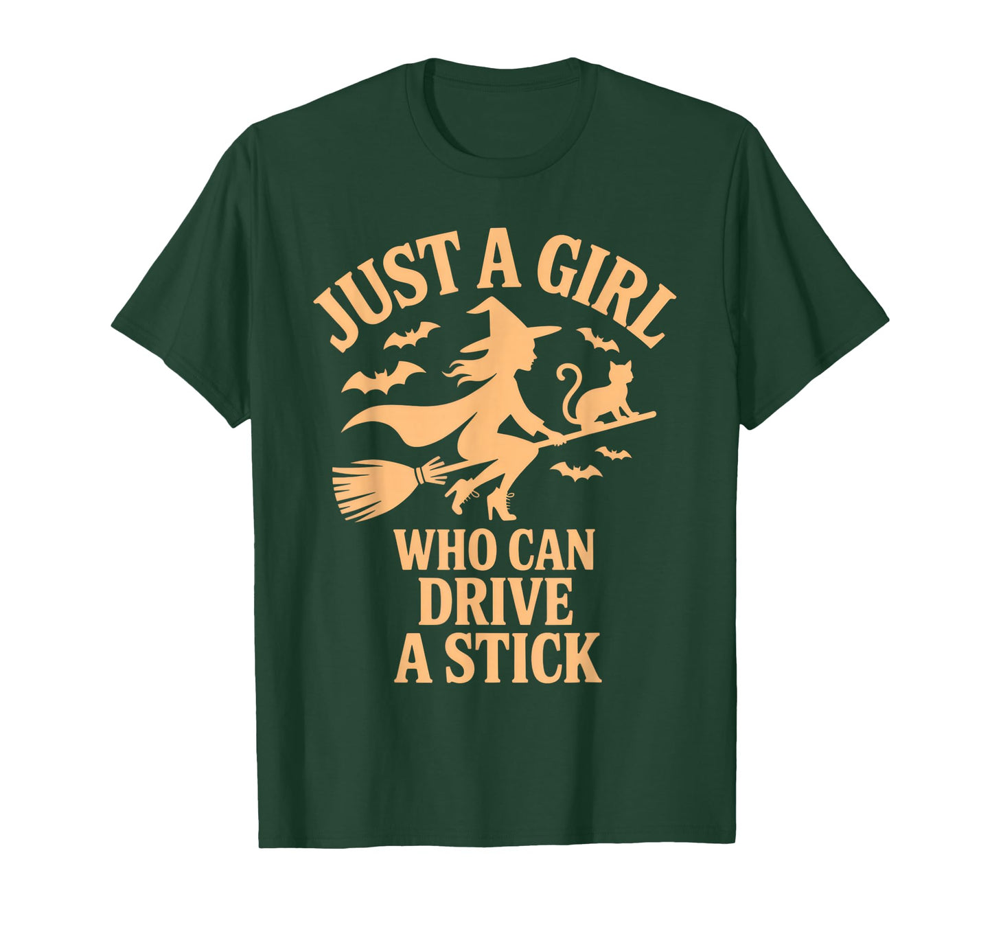 Just A Girl Who Can Drive A Stick Witch Broom Funny T-Shirt