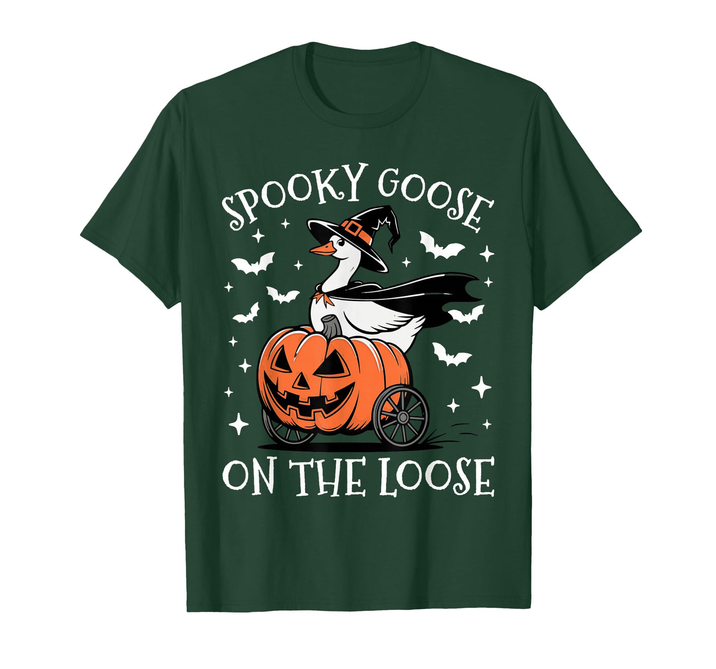 Spooky Goose On The Loose Funny Goose Witch Animal Halloween T-Shirt