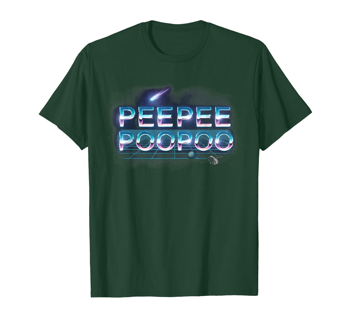 Peepeepoopoo Black Retro Humor T-Shirt, Unisex-Adults, Small