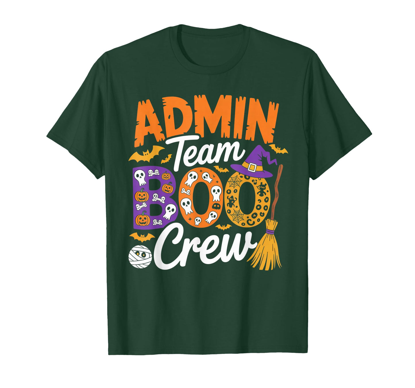 Admin Team Boo Crew Funny Halloween Outfit for Coworkers T-Shirt