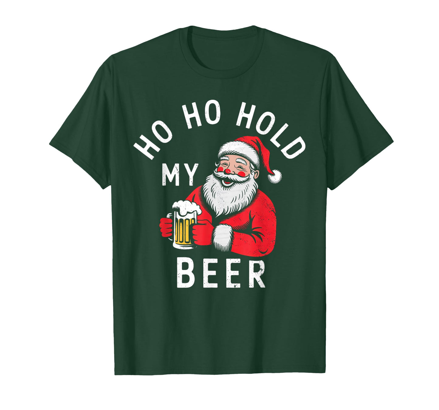 Ho Ho Hold My Beer Christmas Drinking Santa Gifts T-Shirt