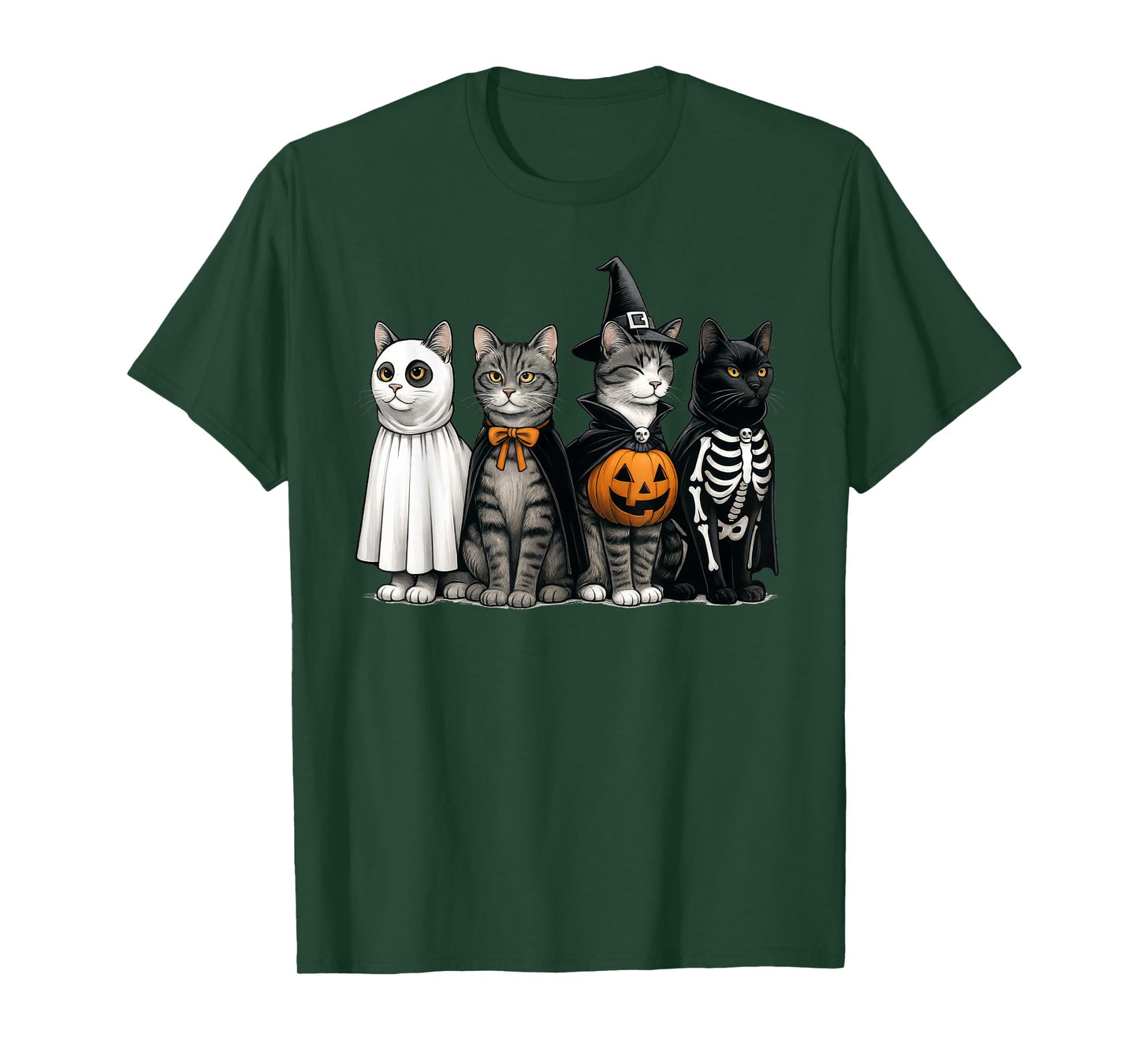 Spooky Witch Boo Cat Keeper Funny Halloween Costume Girl Boy T-Shirt
