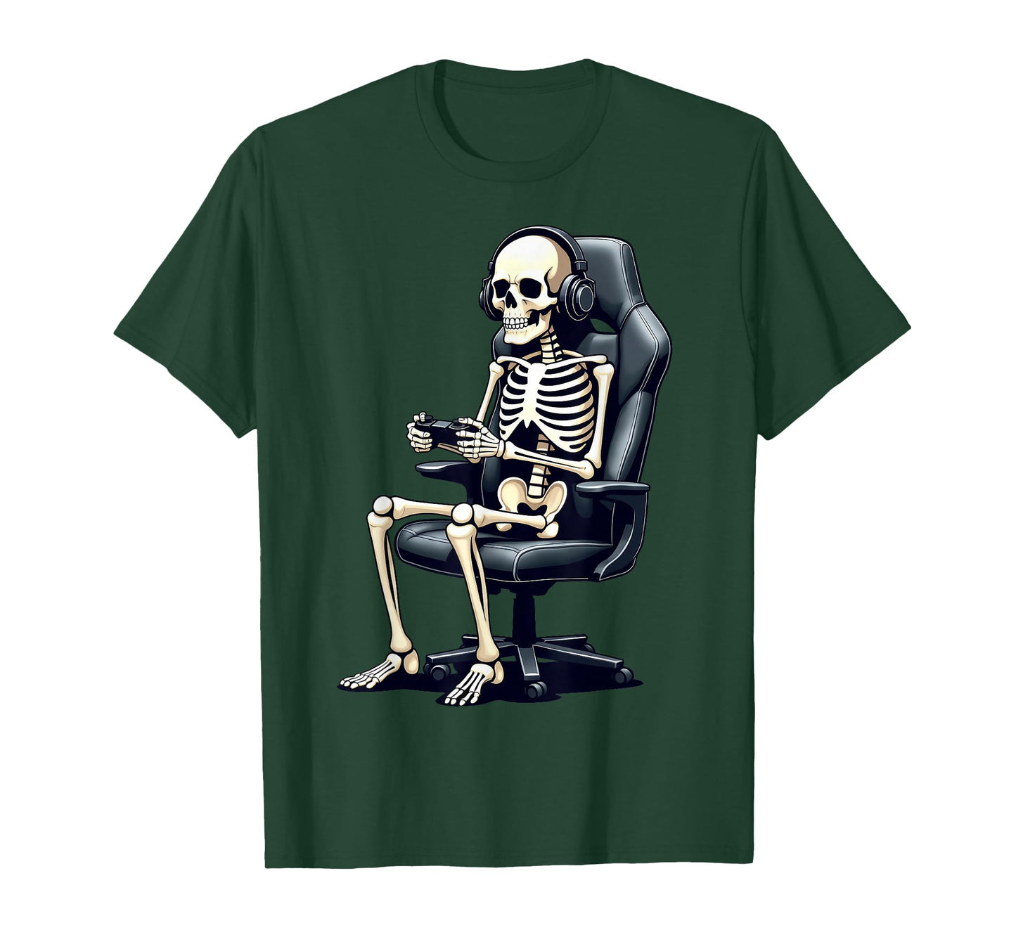 Halloween Skeleton Gamer Video Gaming Boys Girls Men Women T-Shirt