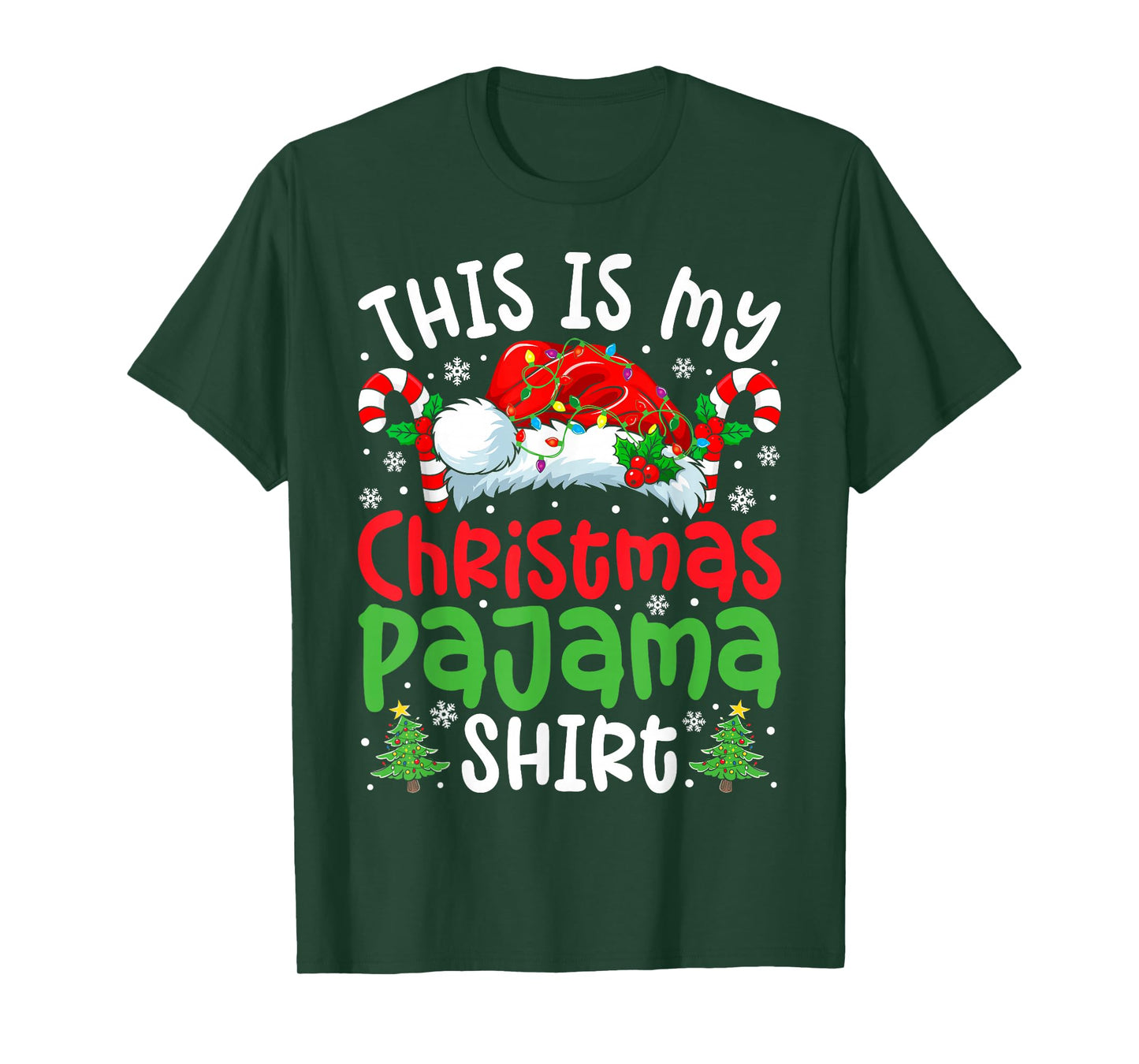This is My Christmas Pajama Shirt Funny Christmas Men Women T-Shirt
