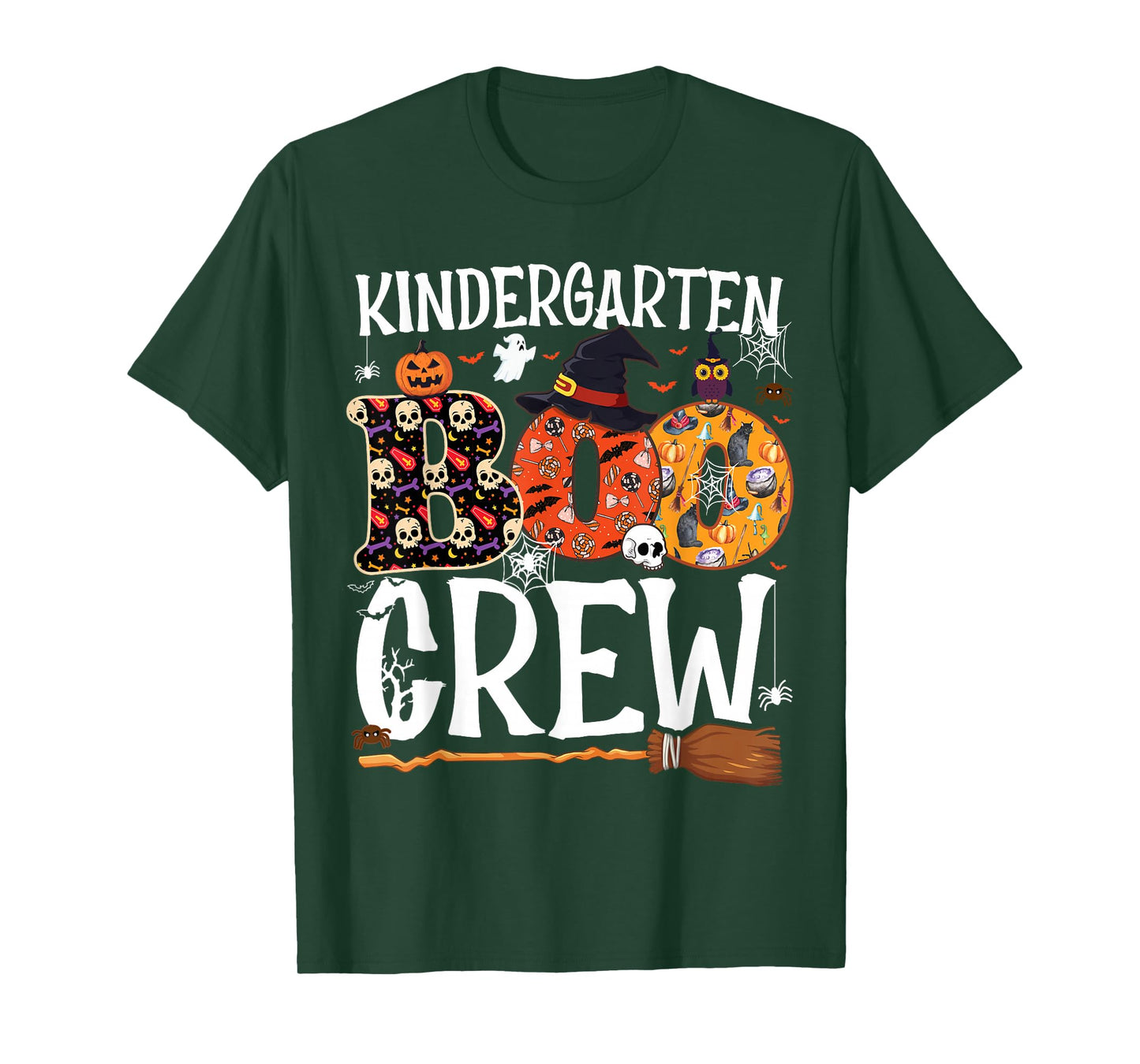 Kindergarten Boo Crew Cute Ghost Halloween Teacher Kids T-Shirt
