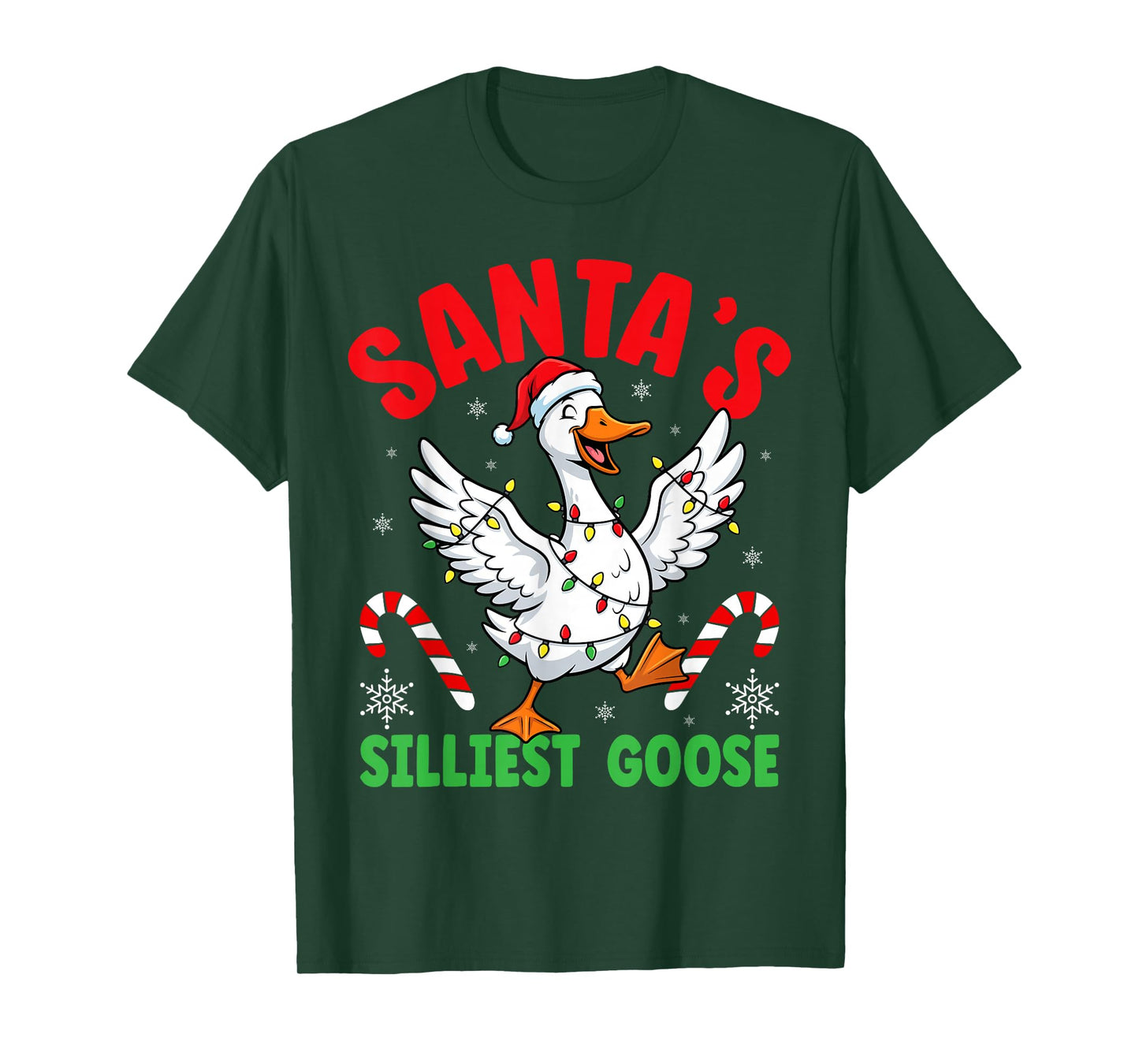 Santa's Silliest Goose Merry Christmas Silly Goose Xmas T-Shirt
