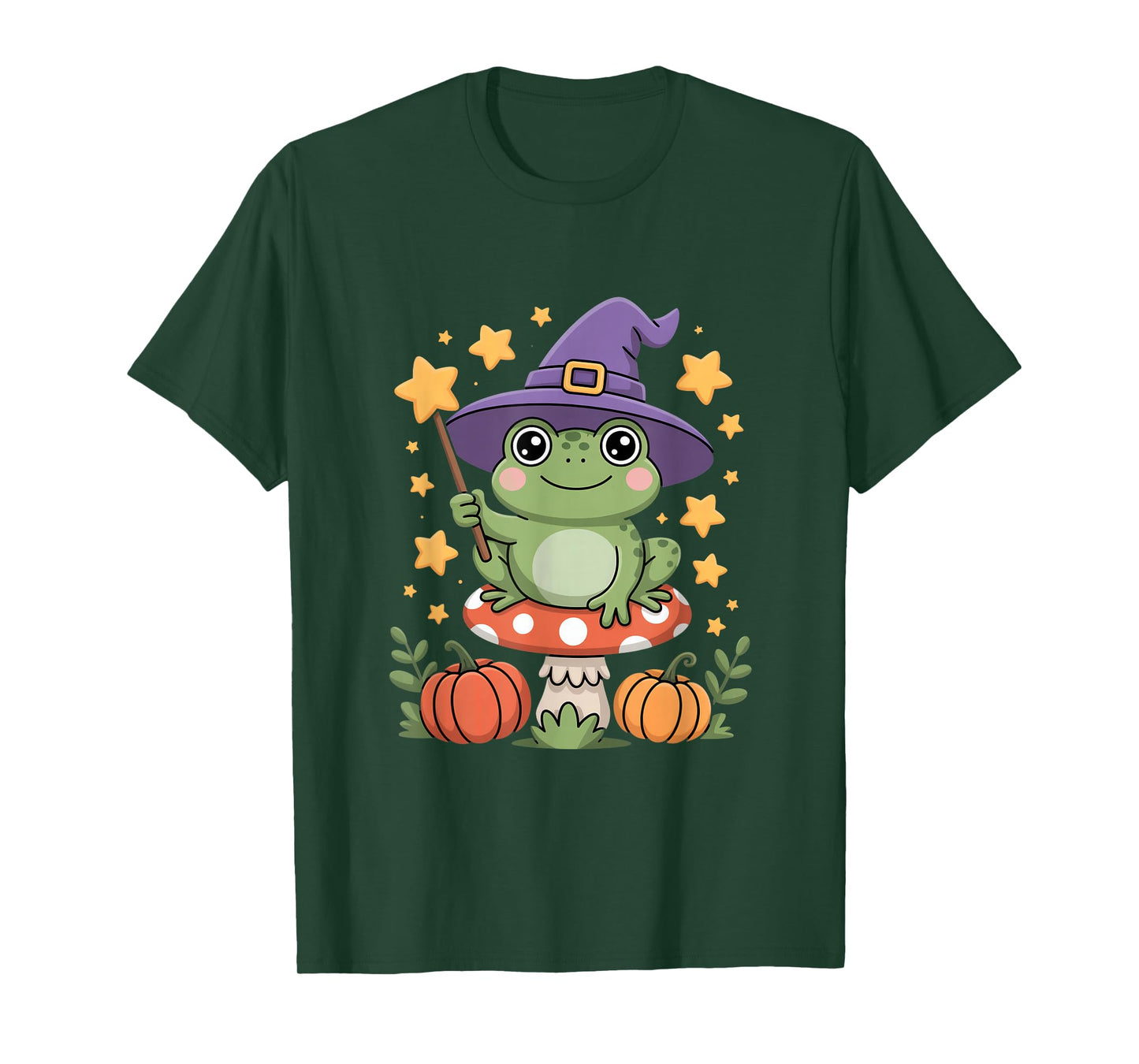 Cute Kawaii Halloween Frog with Magic Hat T-Shirt
