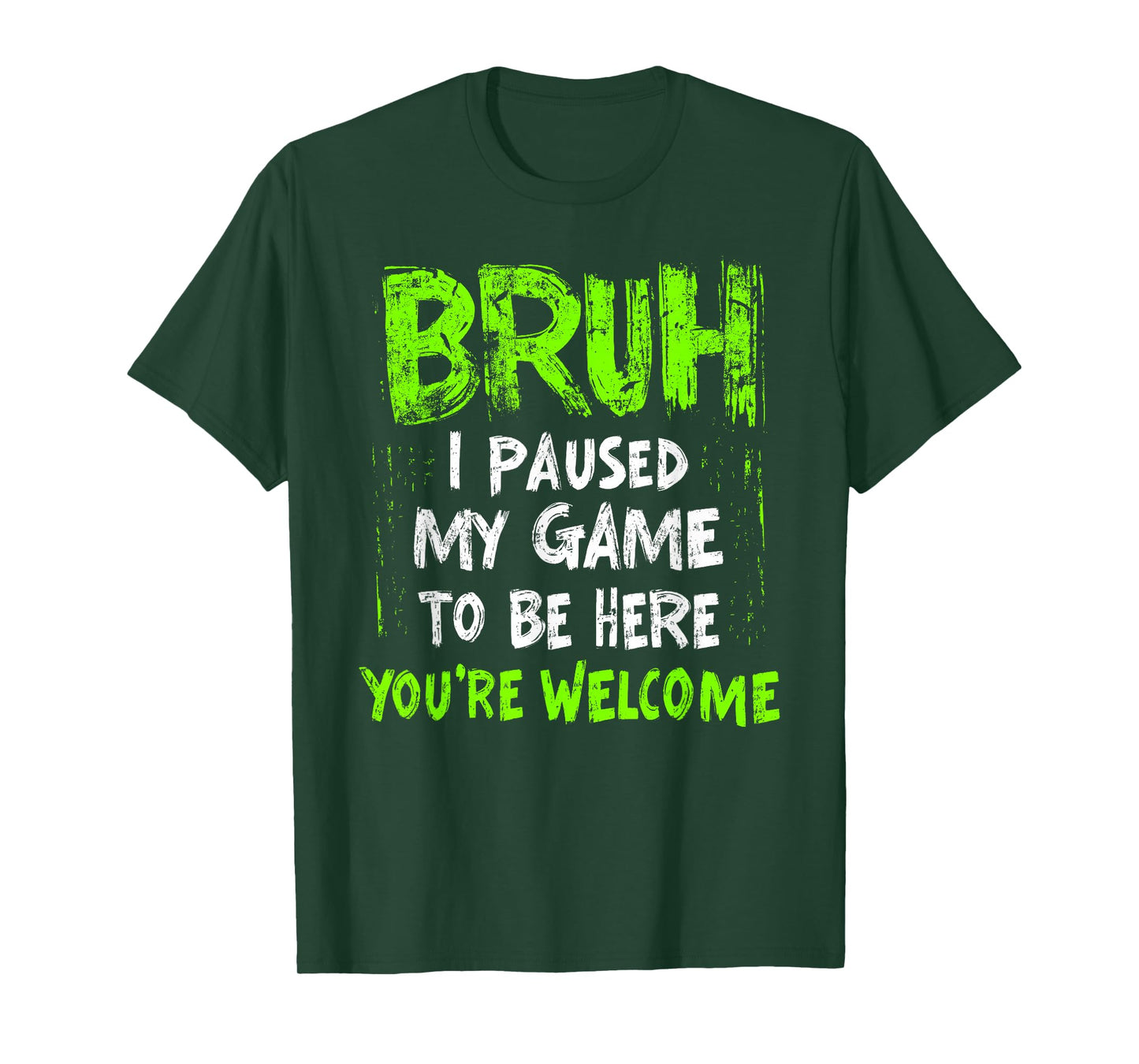 Funny Video Gamer Bruh I Paused My Game Teen Boys Gaming T-Shirt