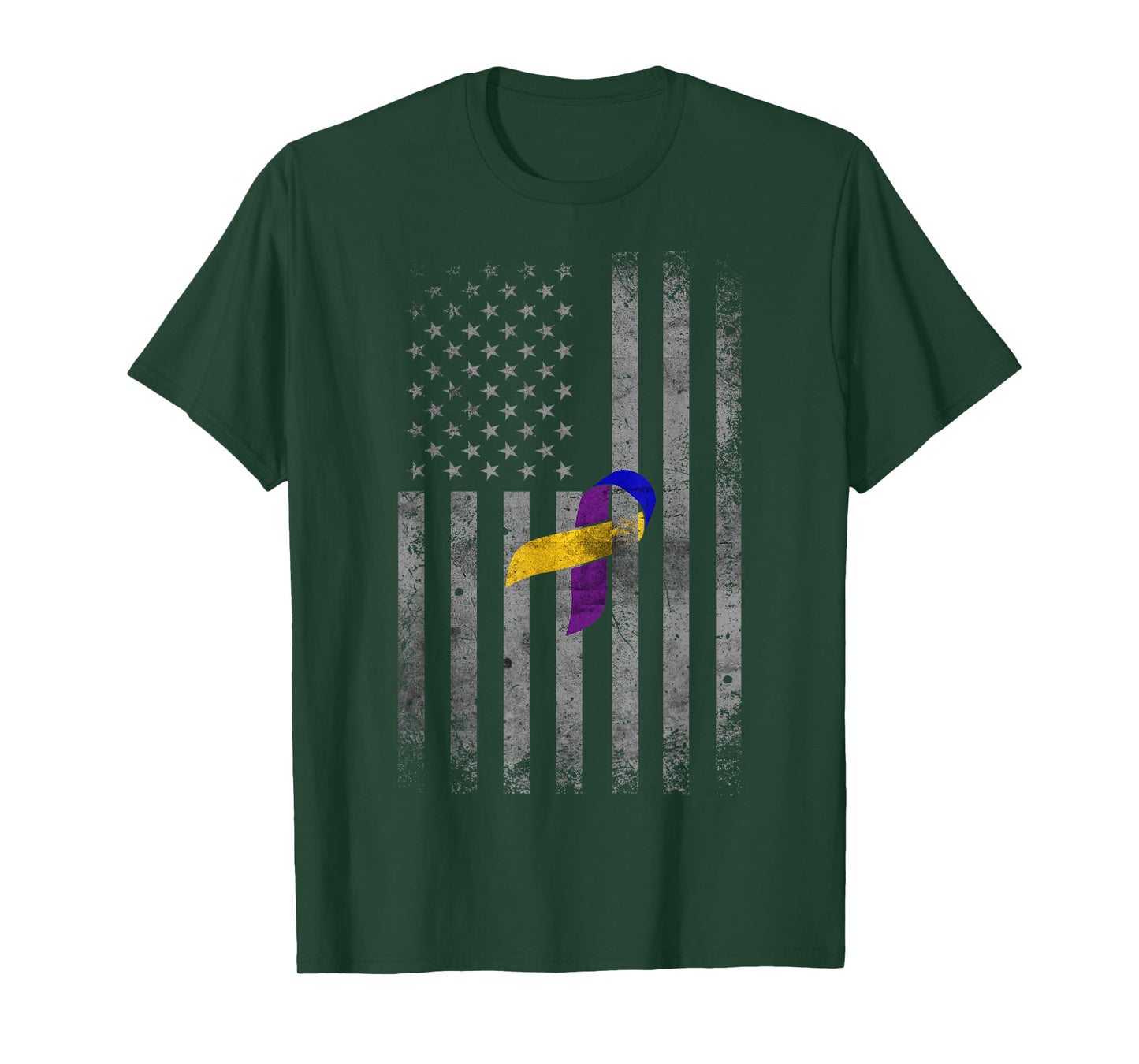 Vintage American Flag For Bladder Cancer Awareness T-Shirt