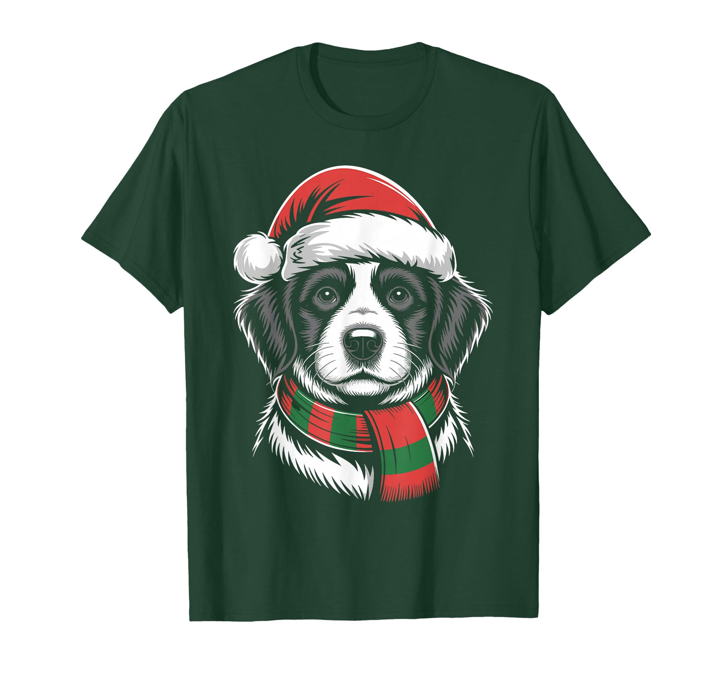 Afador Dog Xmas Santa Hat Scarf Christmas Costume T-Shirt