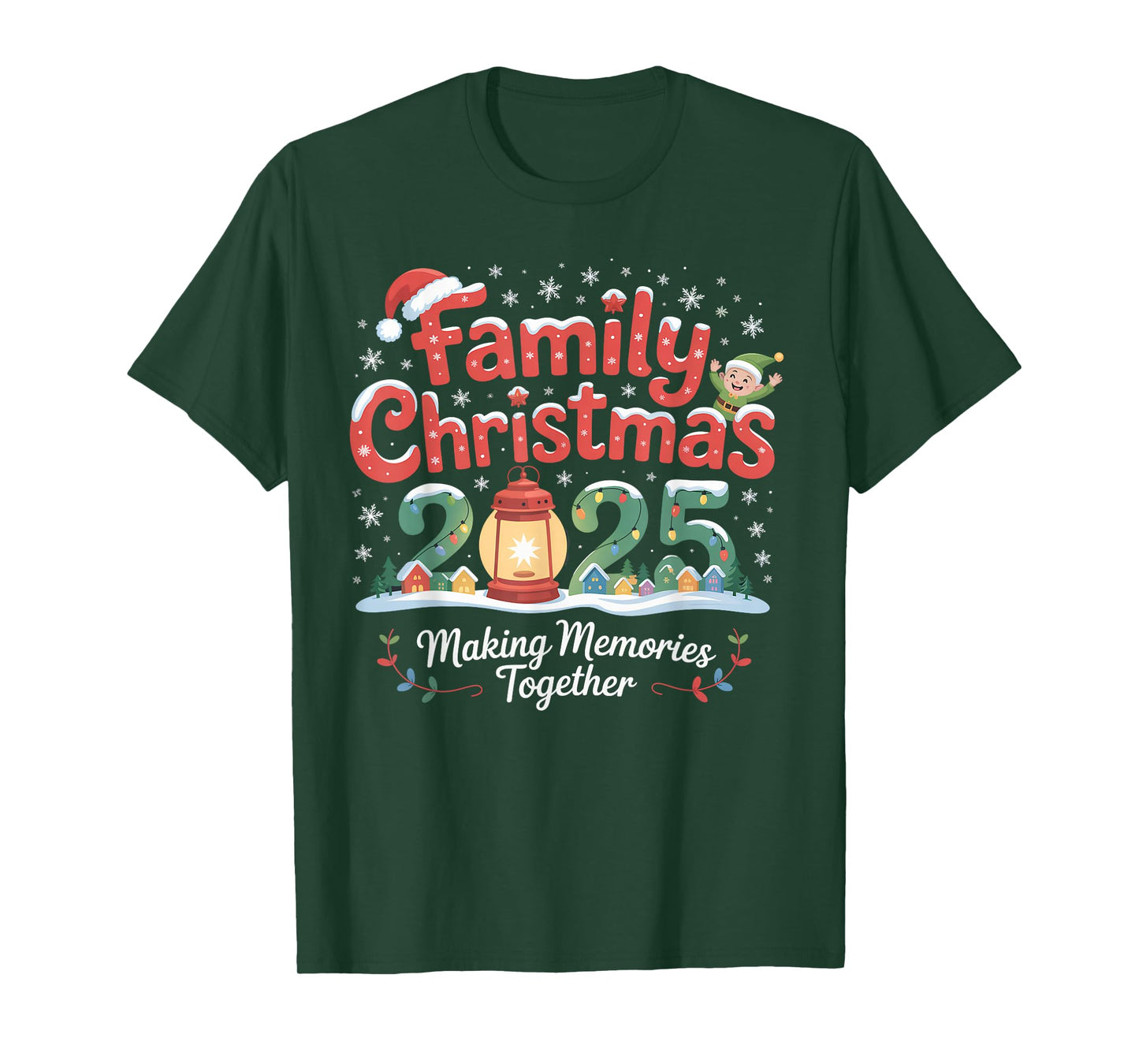 Family Christmas 2025 Matching Squad Santa Elf Funny Xmas T-Shirt