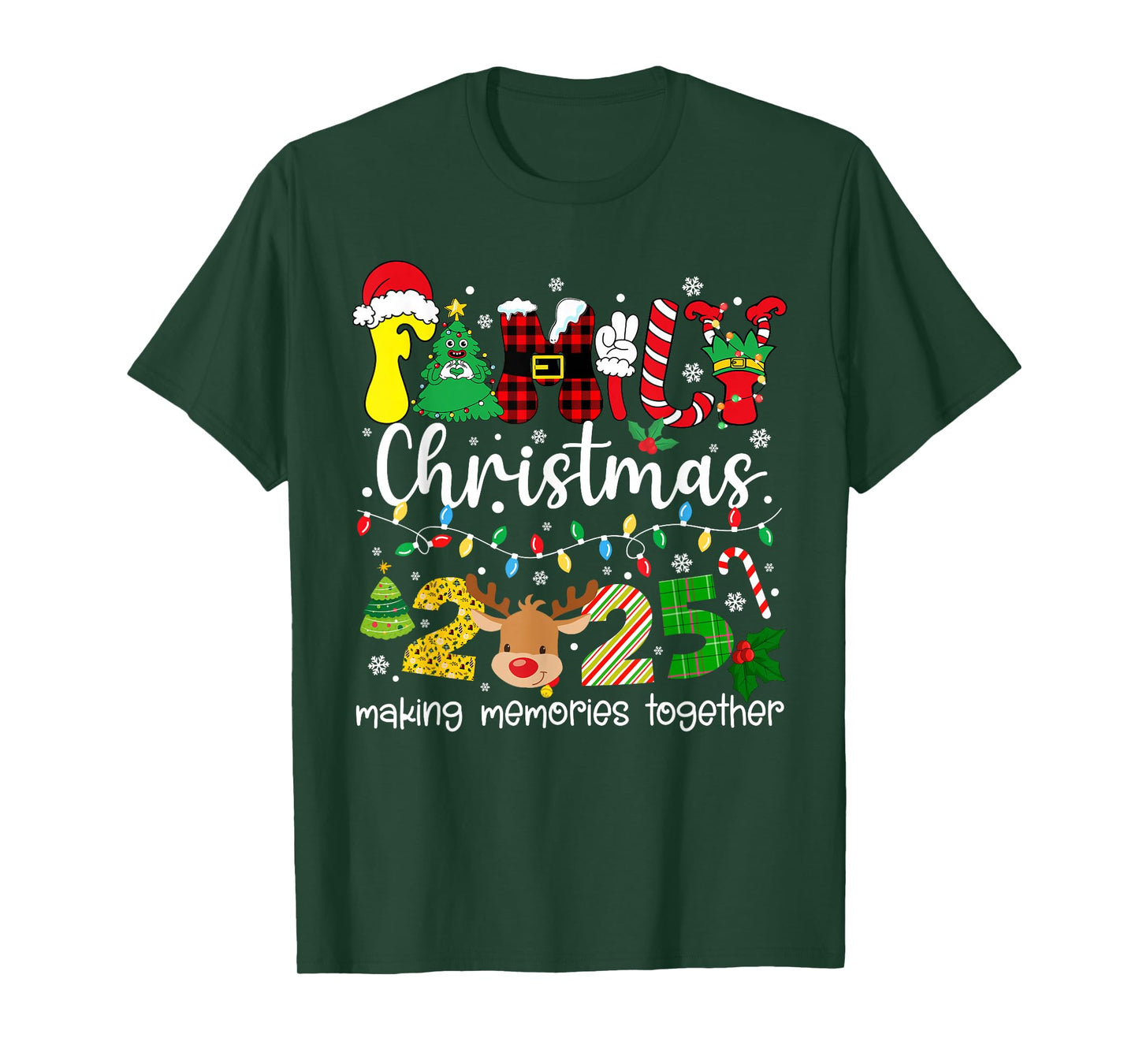 Family Christmas 2025 Matching Squad Santa Elf Funny Xmas T-Shirt