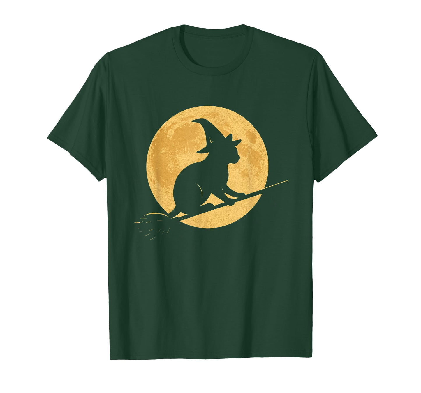 Funny Witch Cat Moon Halloween Trick Or Treat T-Shirt