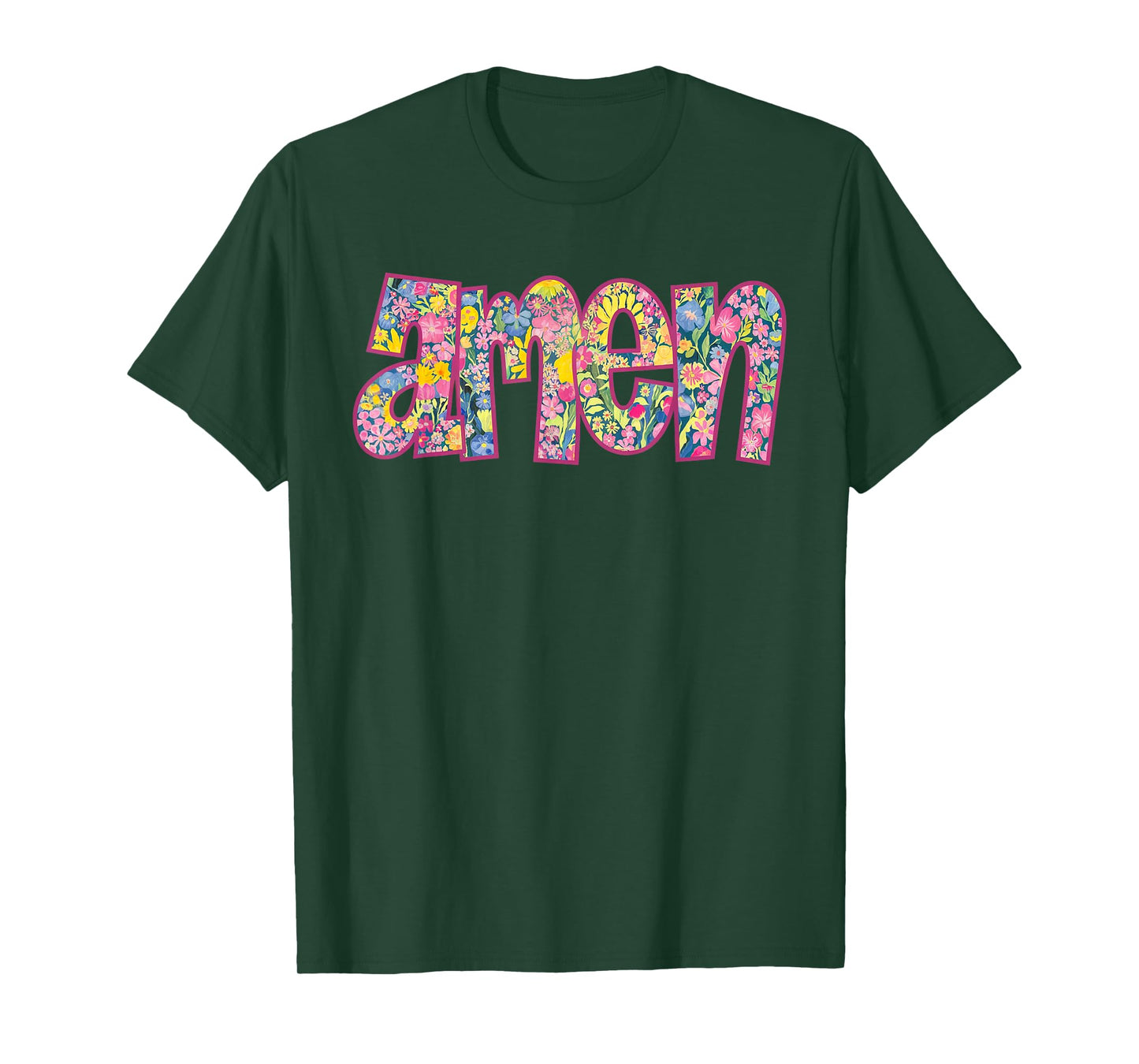 Retro Amen Floral Coquette Bow Jesus Girl Women Happy Easter T-Shirt
