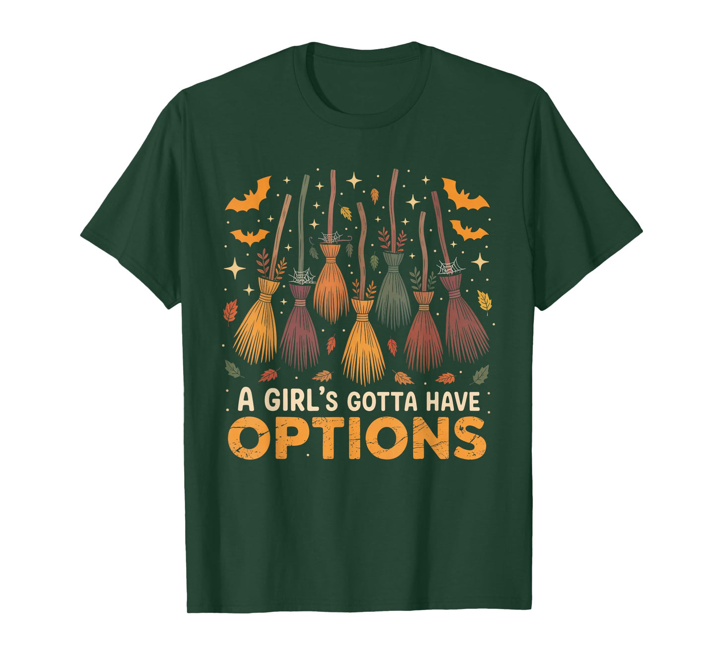 Retro a Girl’s Gotta Have Options Spooky Witches Halloween T-Shirt