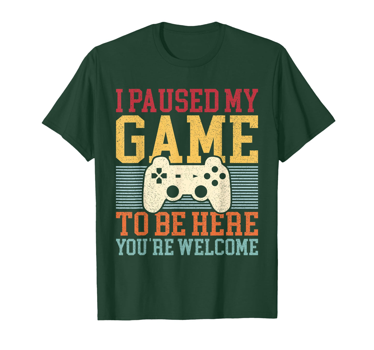 I Paused My Game To Be Here Funny Video Game Men Boys Gamer T-Shirt