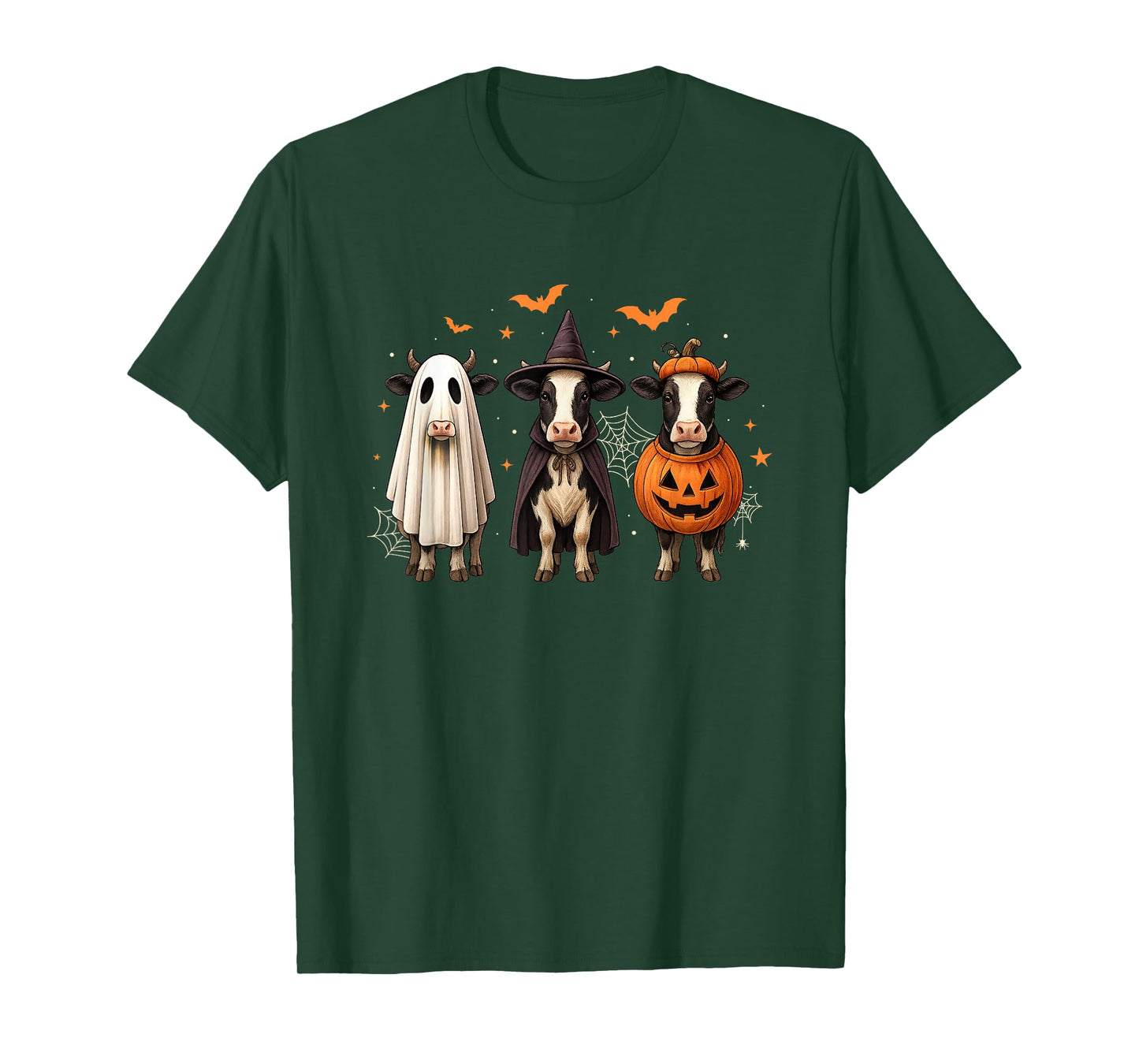 Funny Cow Ghost Witch Pumpkin Halloween Costume Spooky T-Shirt