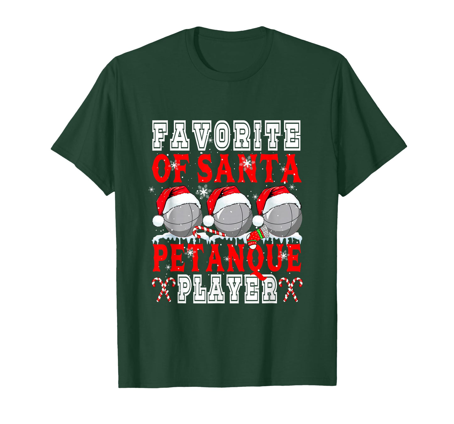 Favorite of Xmas Santa Funny Petanque Player Matching Team T-Shirt