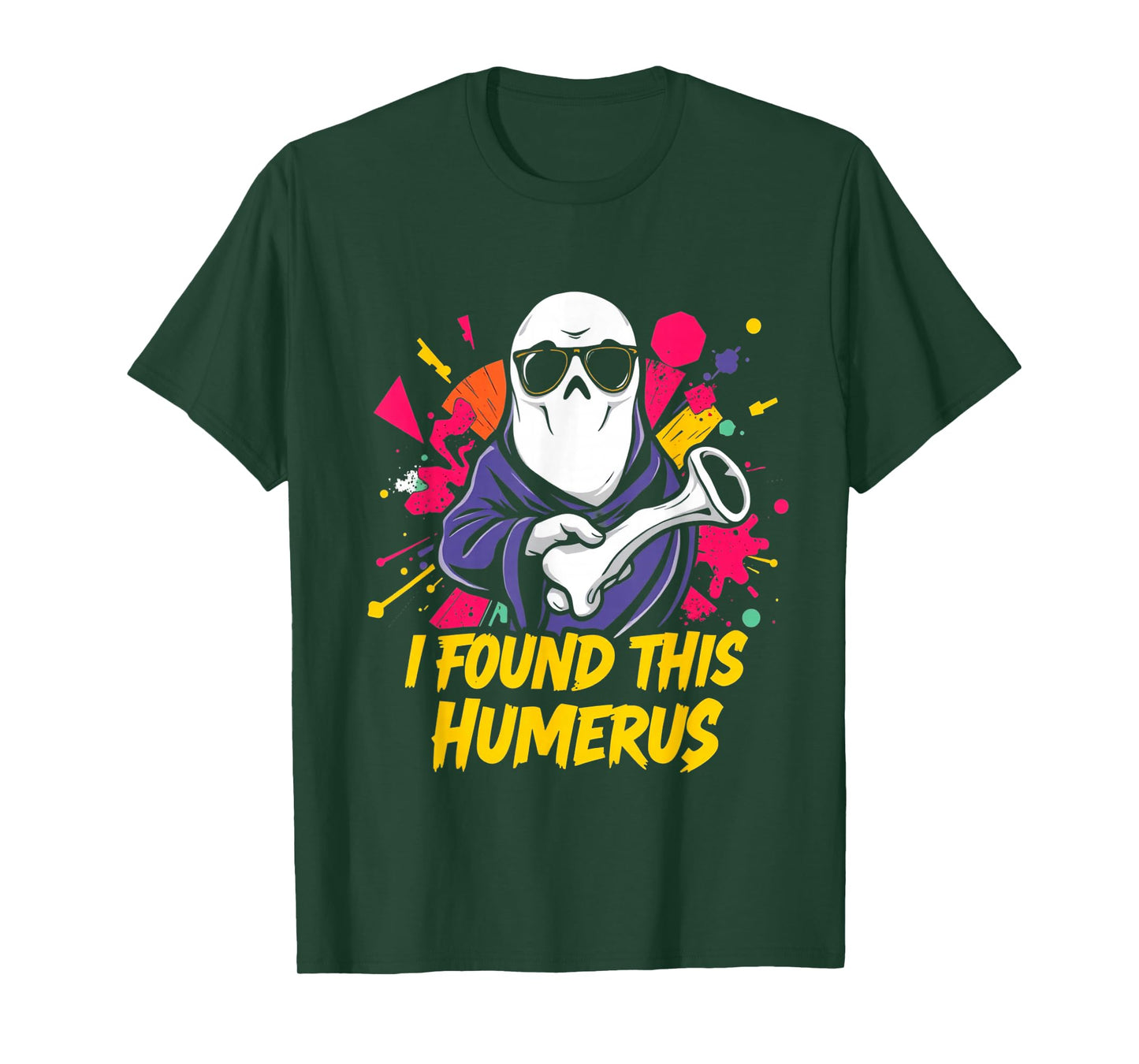 I Found This Humerus Boo Ghost Halloween Costume Skeleton T-Shirt