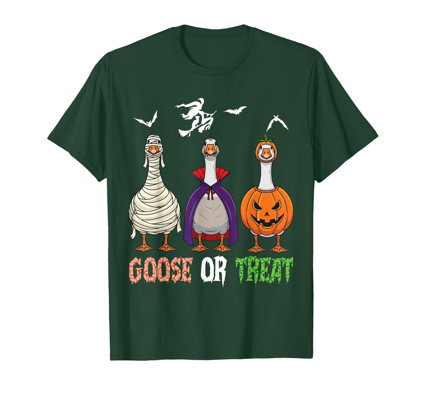 Goose Or Treat Halloween Witch Ghost Pumpkin Gooses Costume T-Shirt
