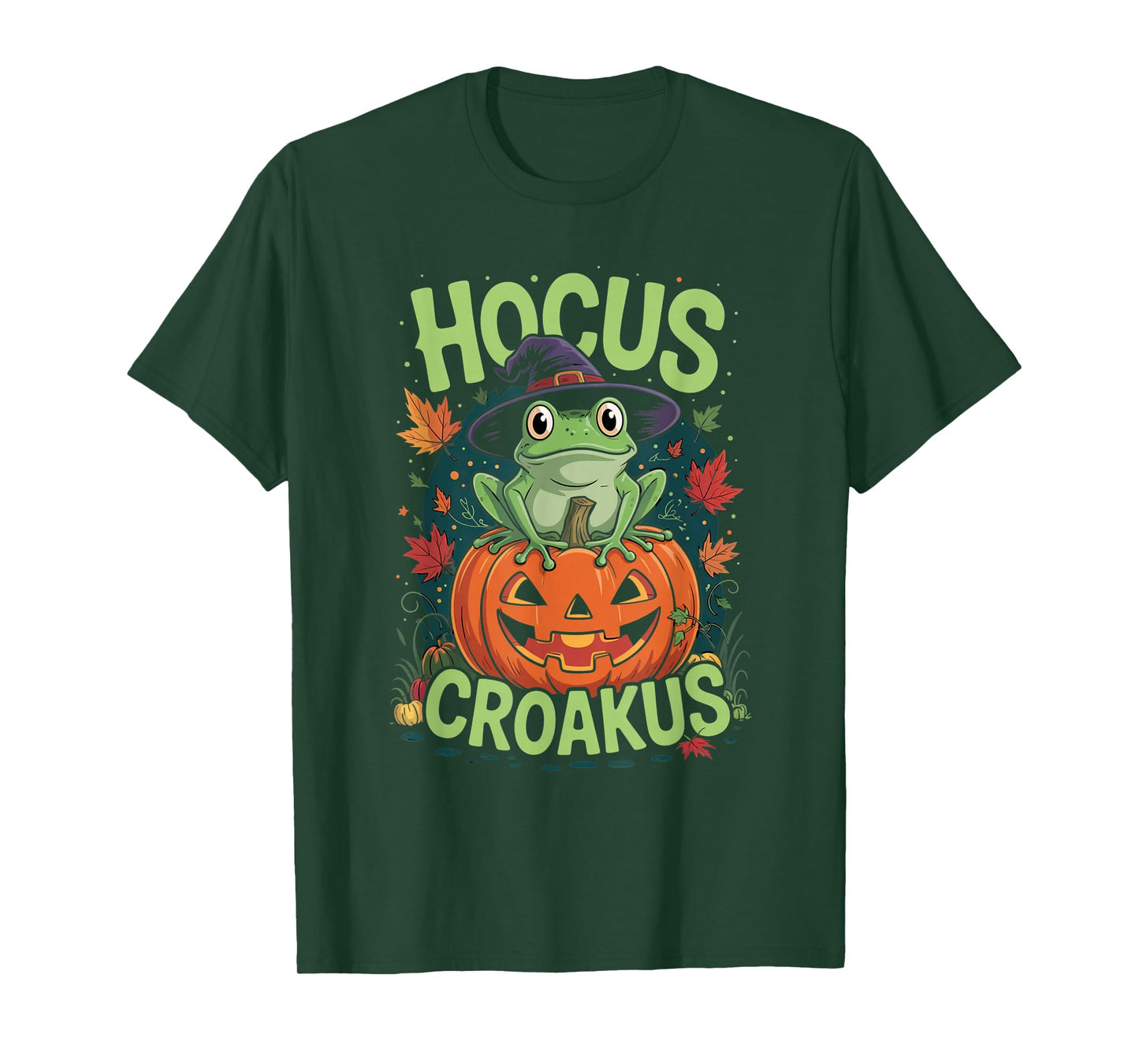 Halloween Frog Witch Pun Hocus Crocus Toad Lover Costume T-Shirt