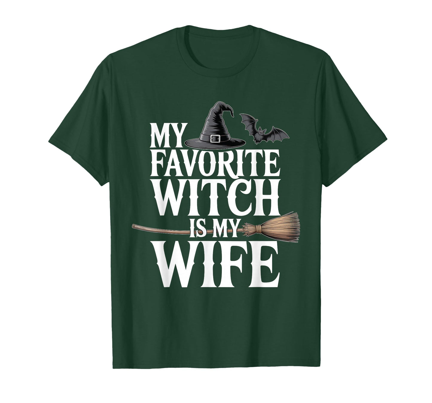 My Favorite Witch is My Wife Funny Halloween Husband Couple T-Shirt