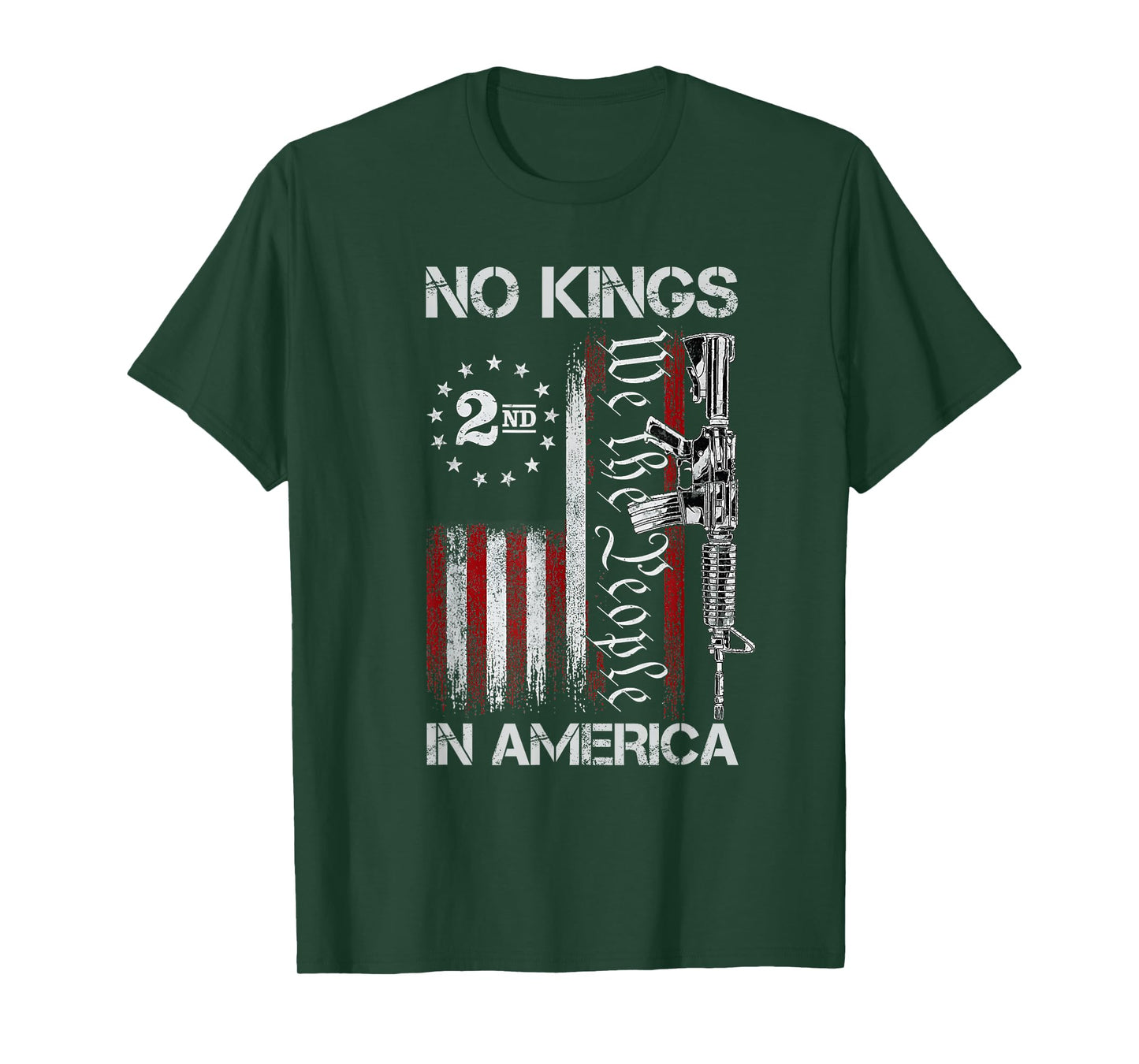 No Kings in American Vintage USA Flag Patriotic No Kings T-Shirt