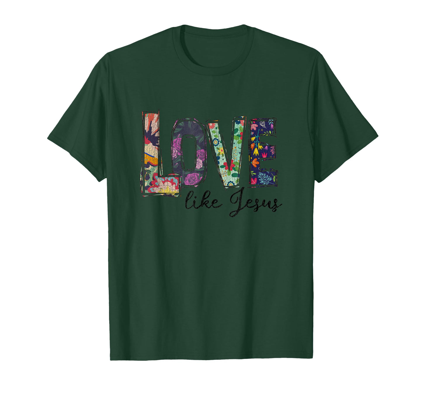 Vintage Flower Love Like Jesus Christian T-Shirt