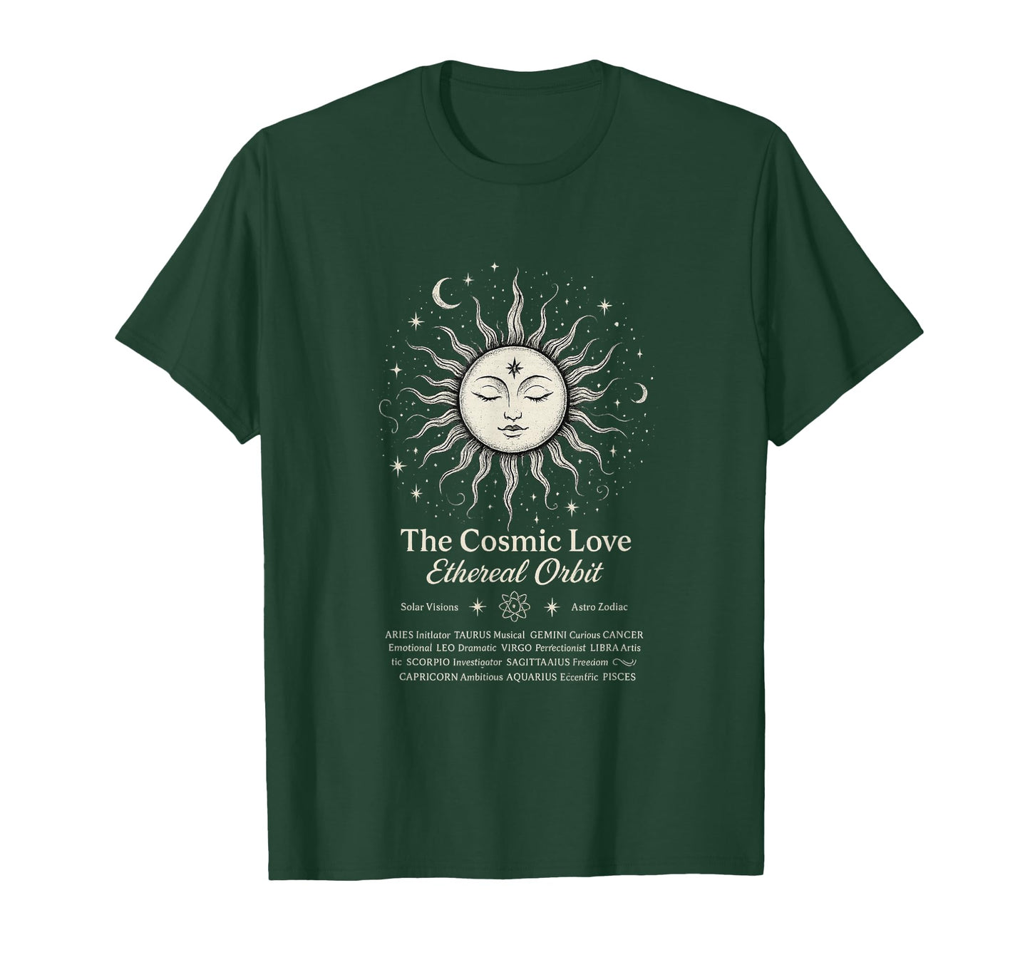 Mystical Sun and Moon Design - Cosmic Astro Zodiac T-Shirt