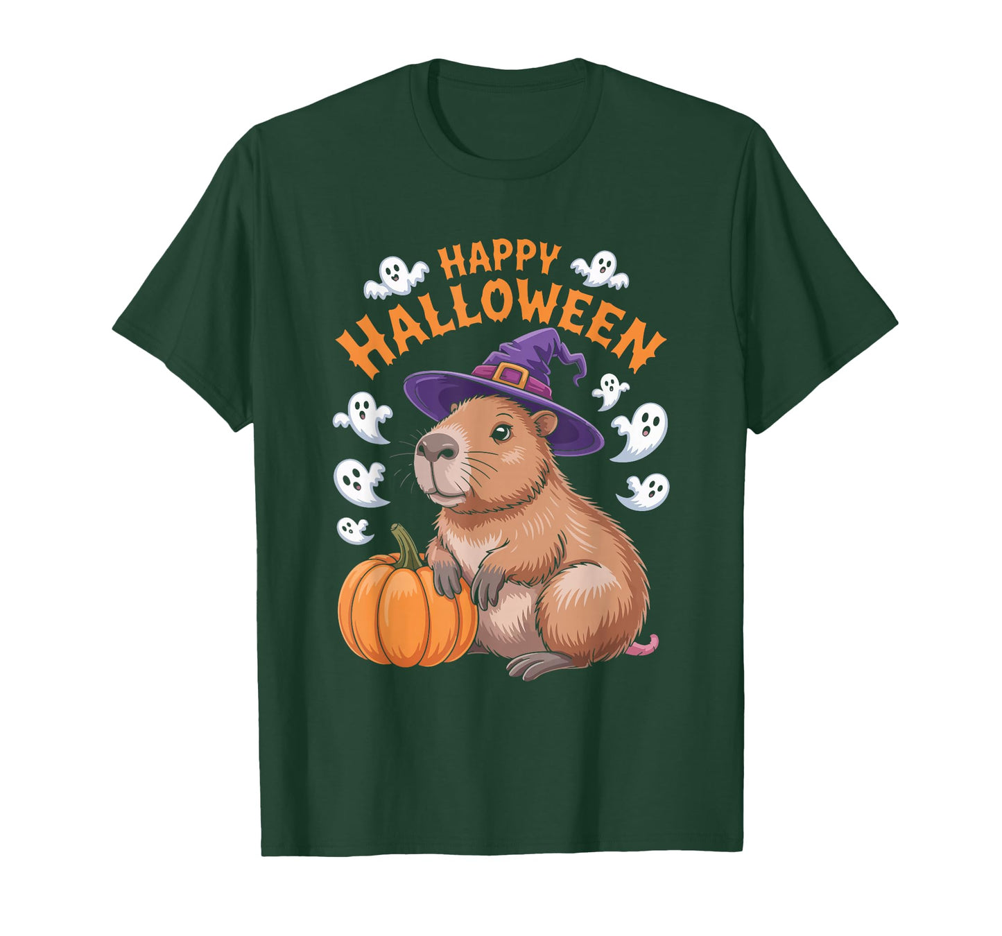 Happy Halloween Capybara Witch Hat T-Shirt