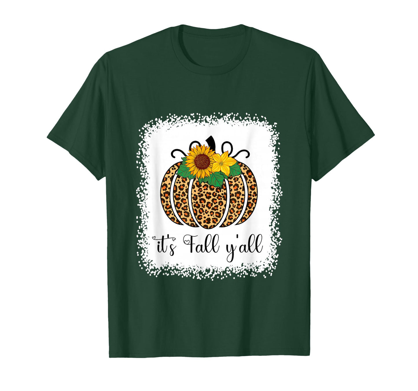 It's Fall Y'all Pumpkin Leopard Print Thanksgiving Halloween T-Shirt