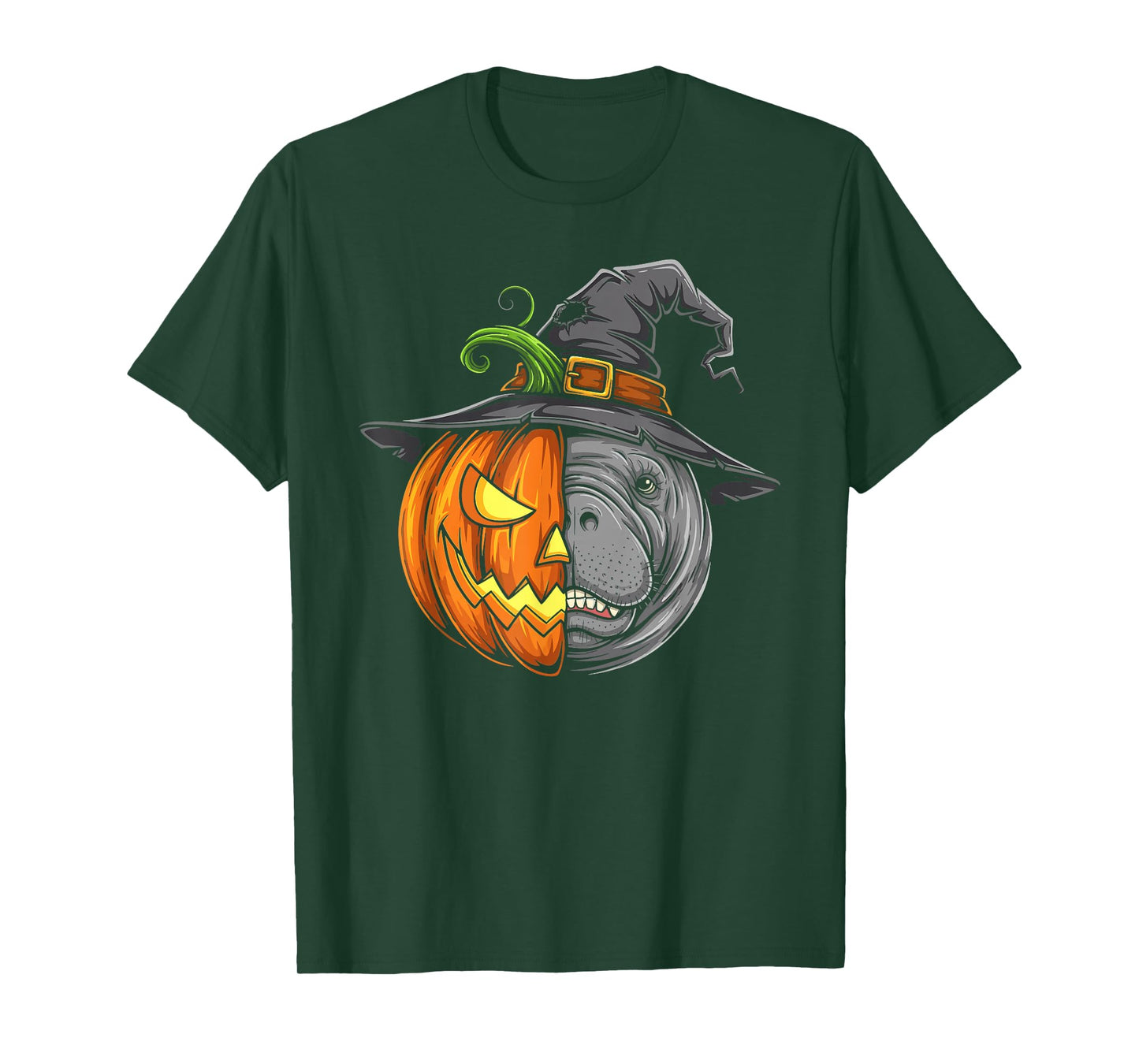 Manatee Pumpkin Jack O Lantern Halloween Kids Mens Womens T-Shirt
