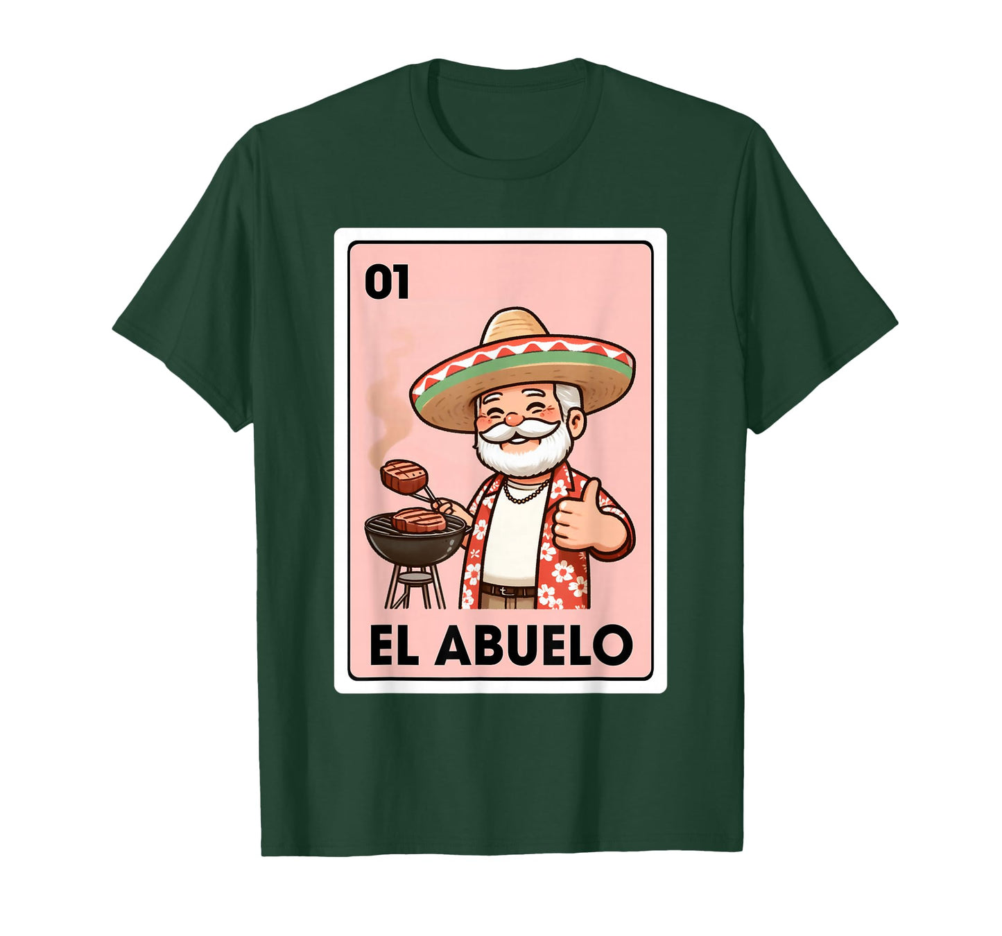 El Abuelo Grilling Grandpa Mexican Bingo Card T-Shirt