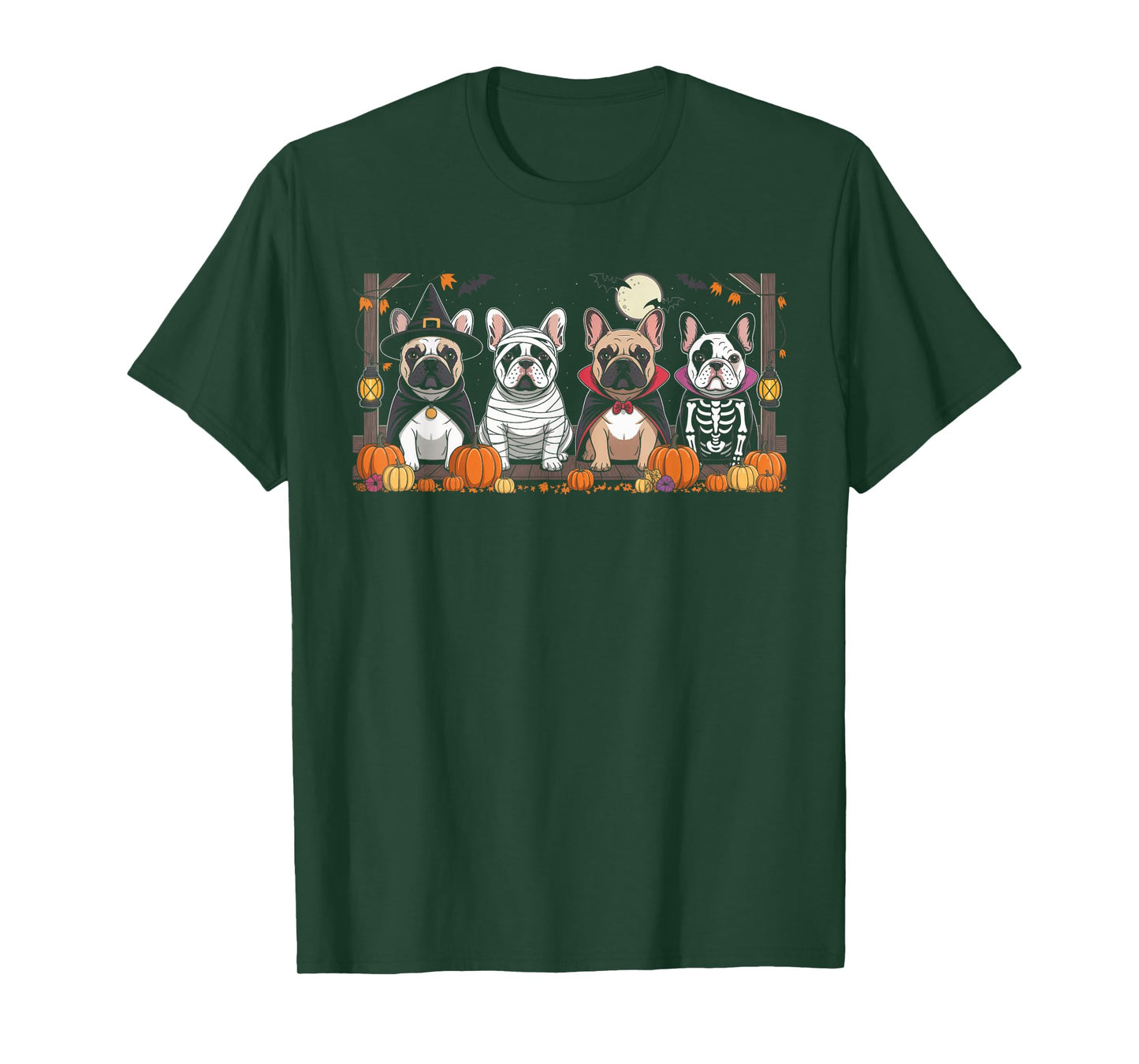Funny French Bulldog Halloween Party Dogs Trick or Treat T-Shirt
