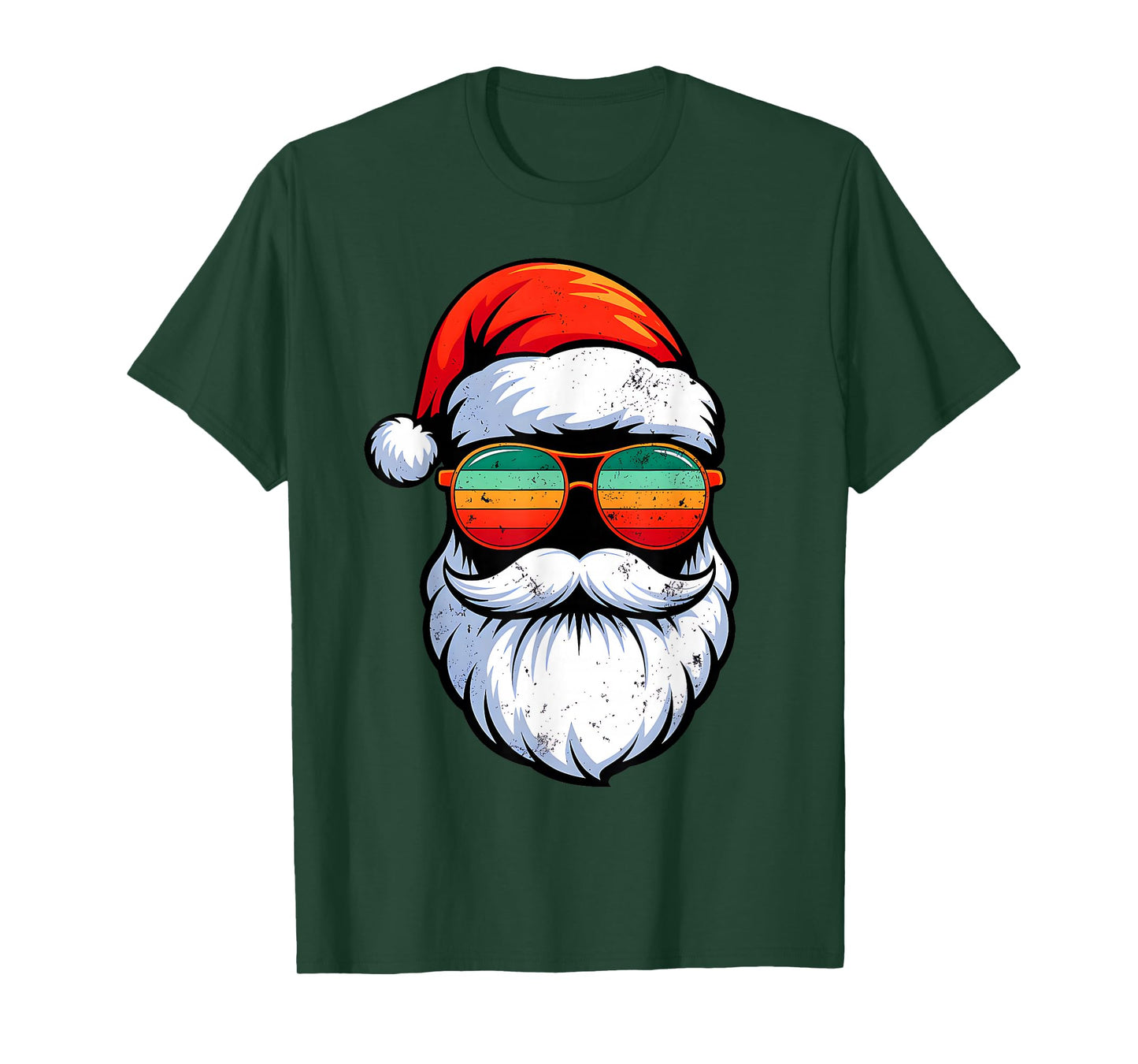 Santa Face Retro Sunglasses Christmas Xmas Men Women Kids T-Shirt