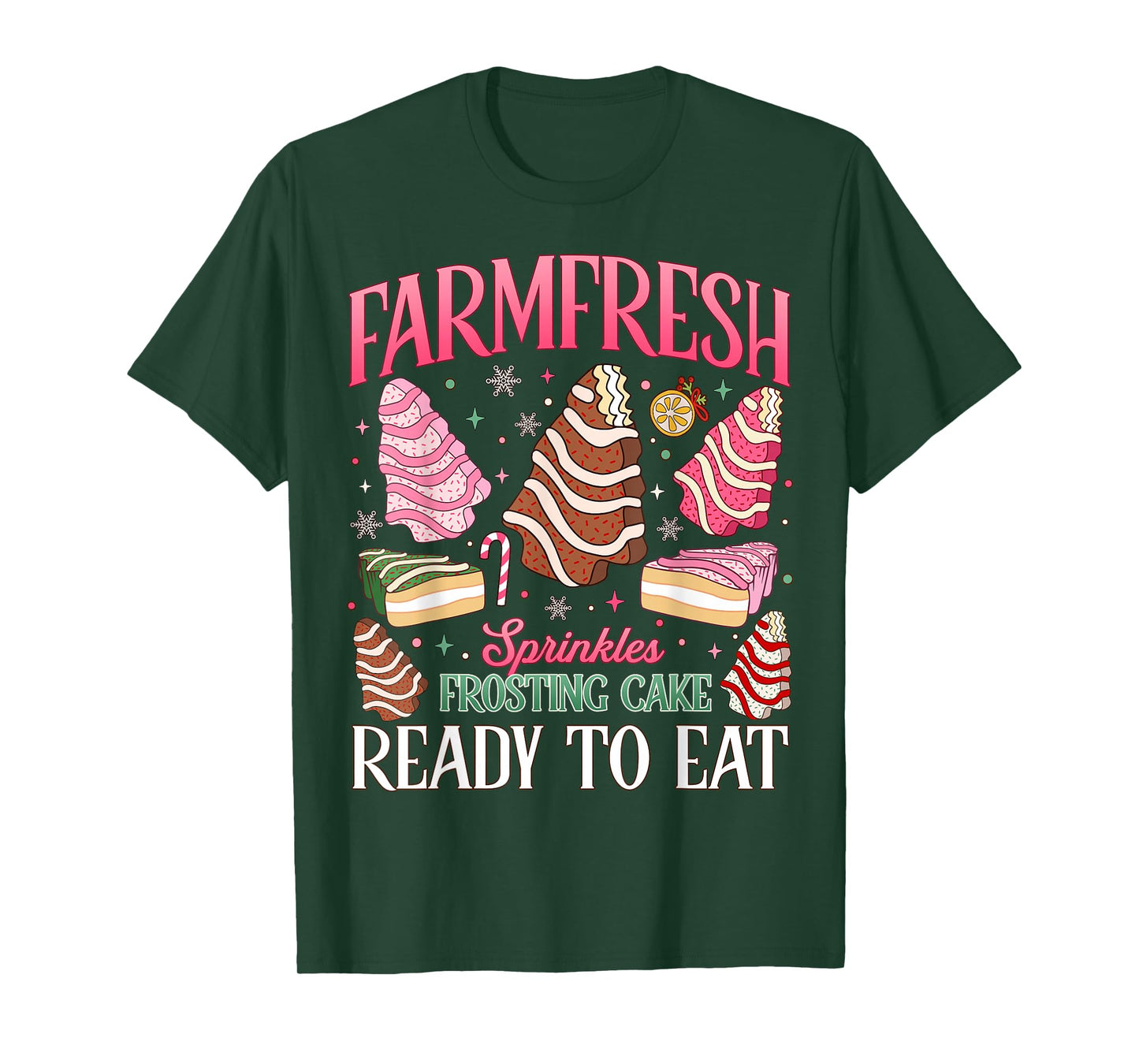 Farm Fresh Sprinkles Frosting Christmas Tree Cake Pajamas T-Shirt