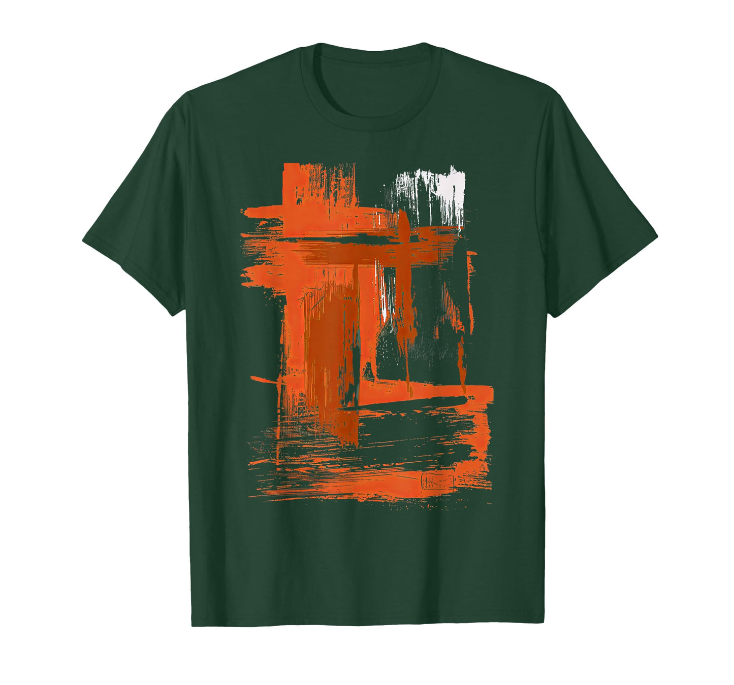 Orange And Black Brushstroke Art T-Shirt