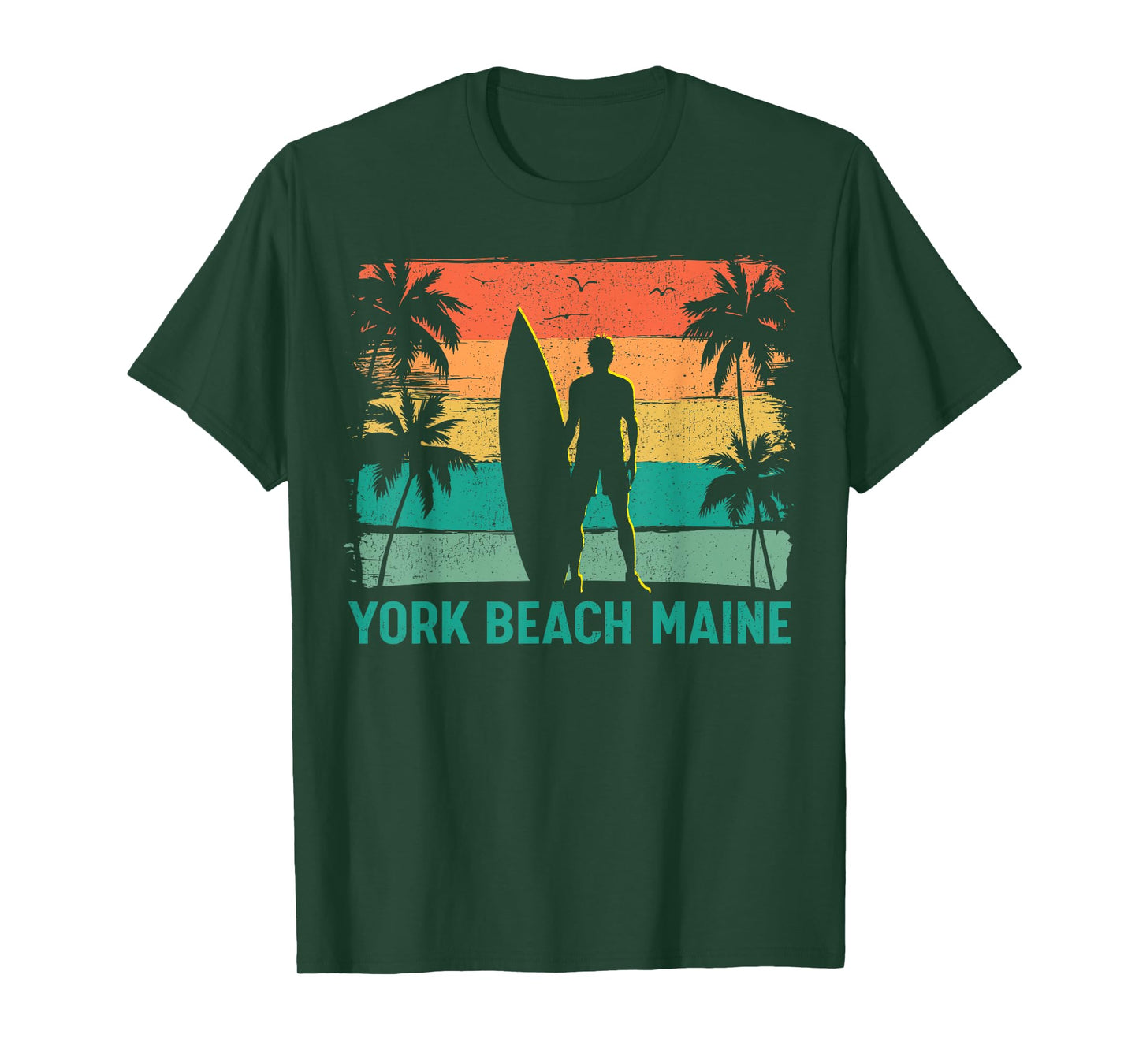 Summer Surf Vintage Maine York Beach Surfing Men Women Kids T-Shirt