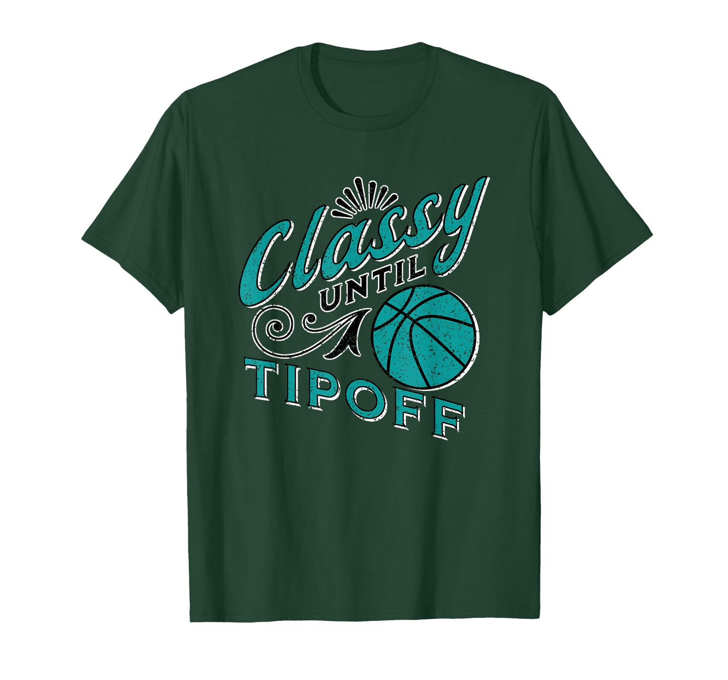 Classy Women Teal Basketball Gift For Basketball Mom Text T-Shirt