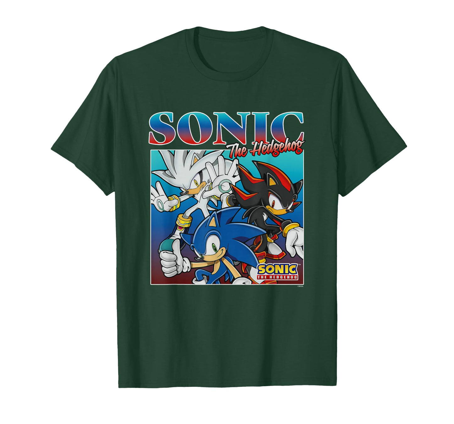 Sonic The Hedgehog Silver Sonic & Shadow Group Shot T-Shirt