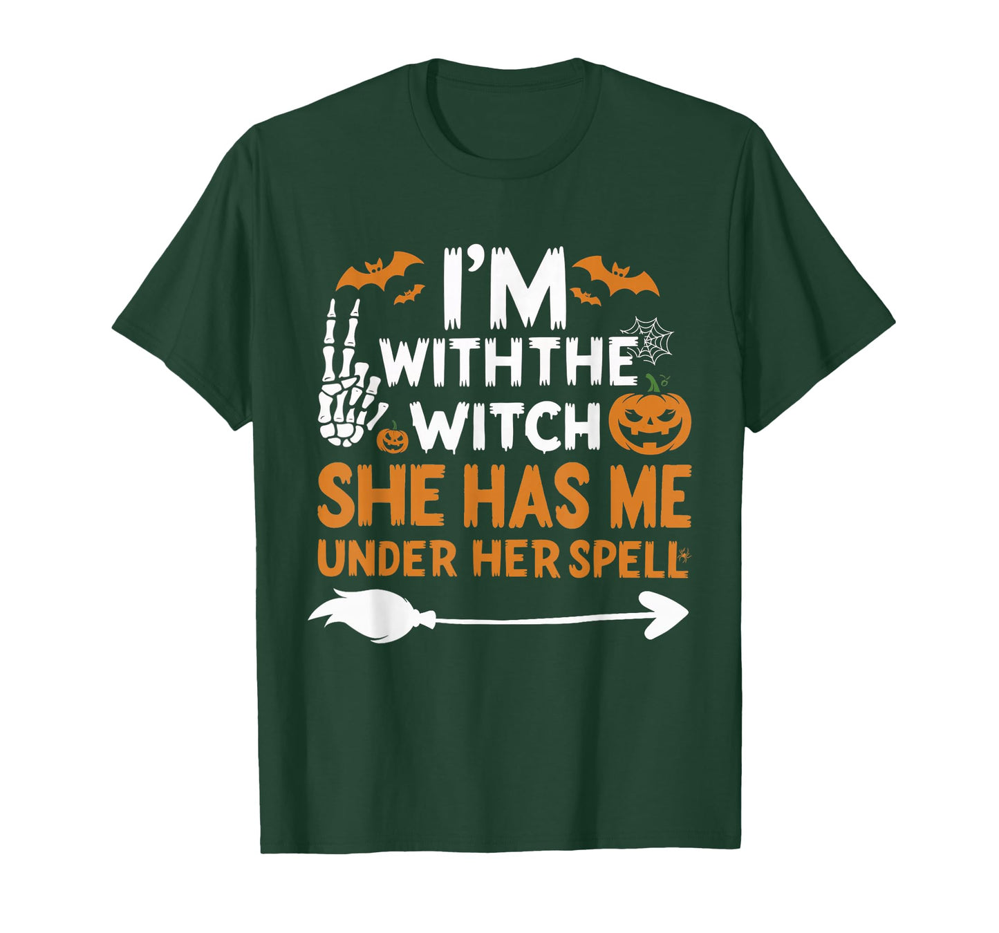 I’m with The Witch Funny Halloween Couple Costume T-Shirt