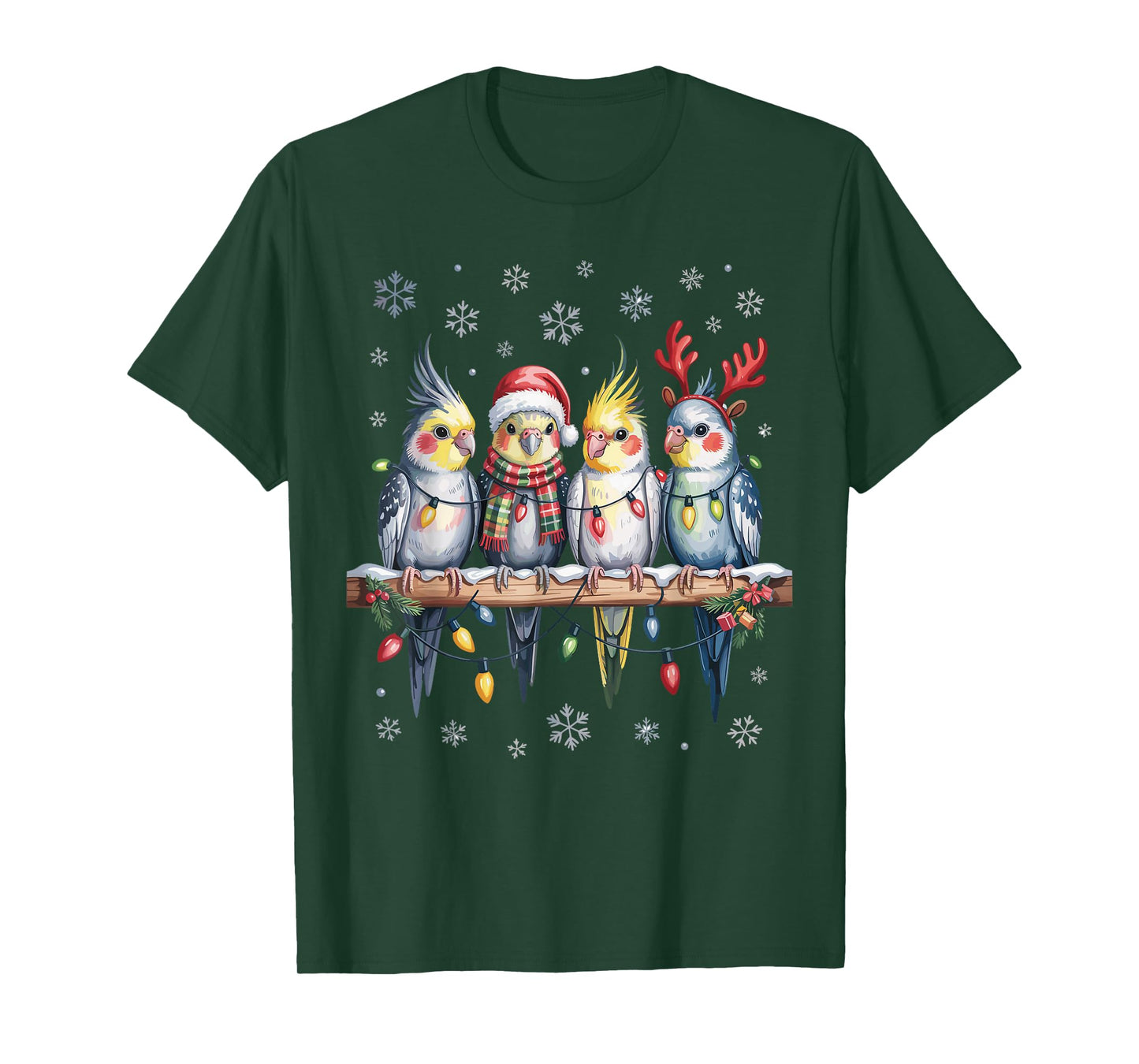 Cockatiel Christmas Cute Pet Lovers Funny Holiday Pajamas T-Shirt