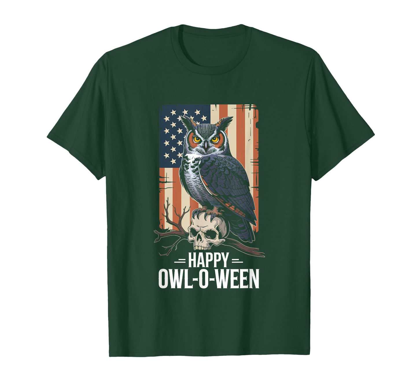 Happy Owl-O-Ween Cute Funny Owl Witch Hat Halloween T-Shirt