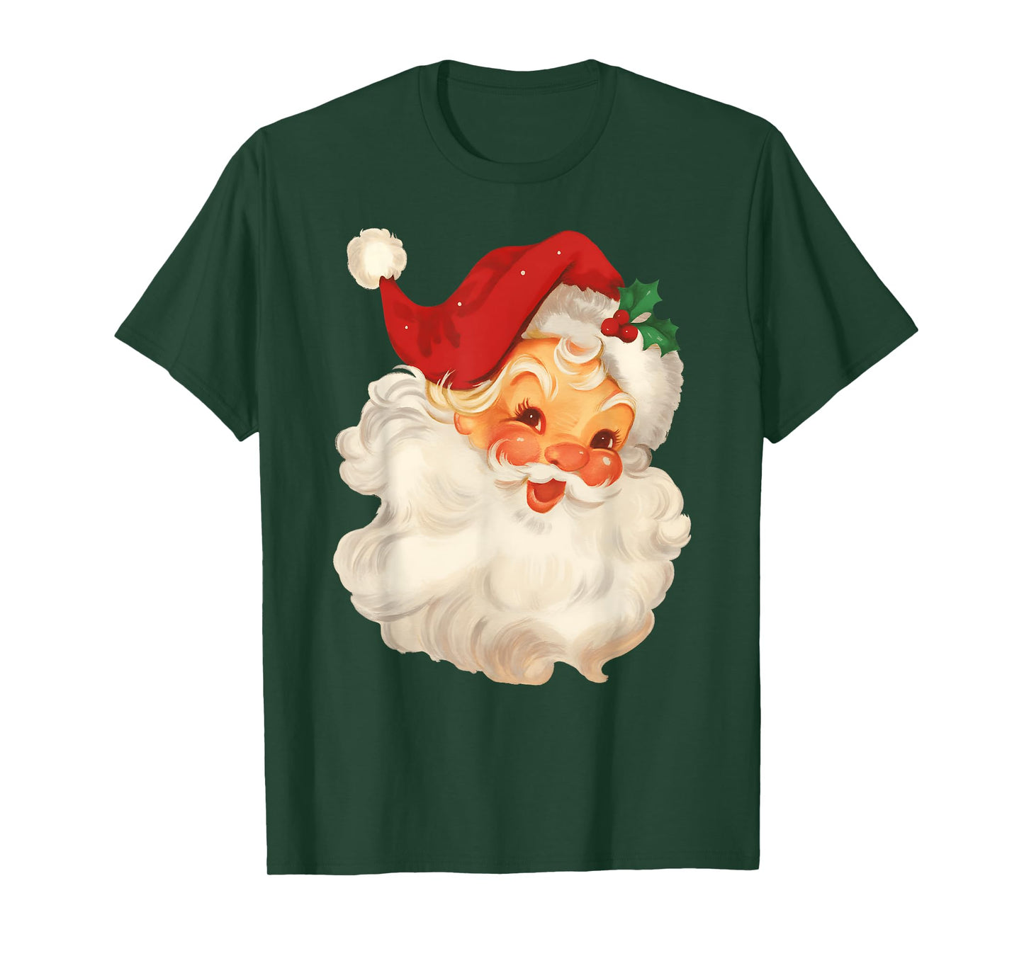 Vintage Retro Jolly Santa Claus Face Christmas Pajamas T-Shirt