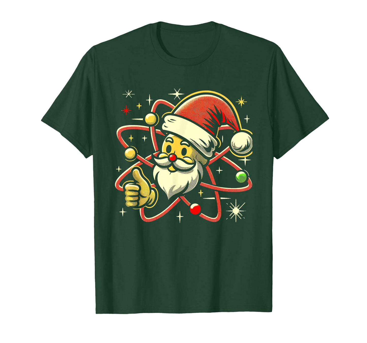 Santa Atom Christmas Thumbs Up Radiation Nuclear Fallout T-Shirt