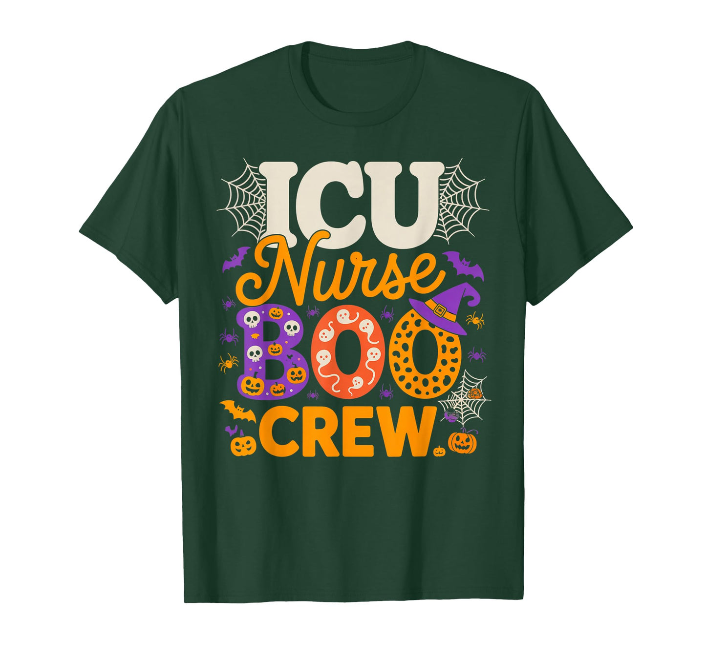 ICU Nurse Boo Crew Halloween Spooky Outfit Hospital Staff T-Shirt