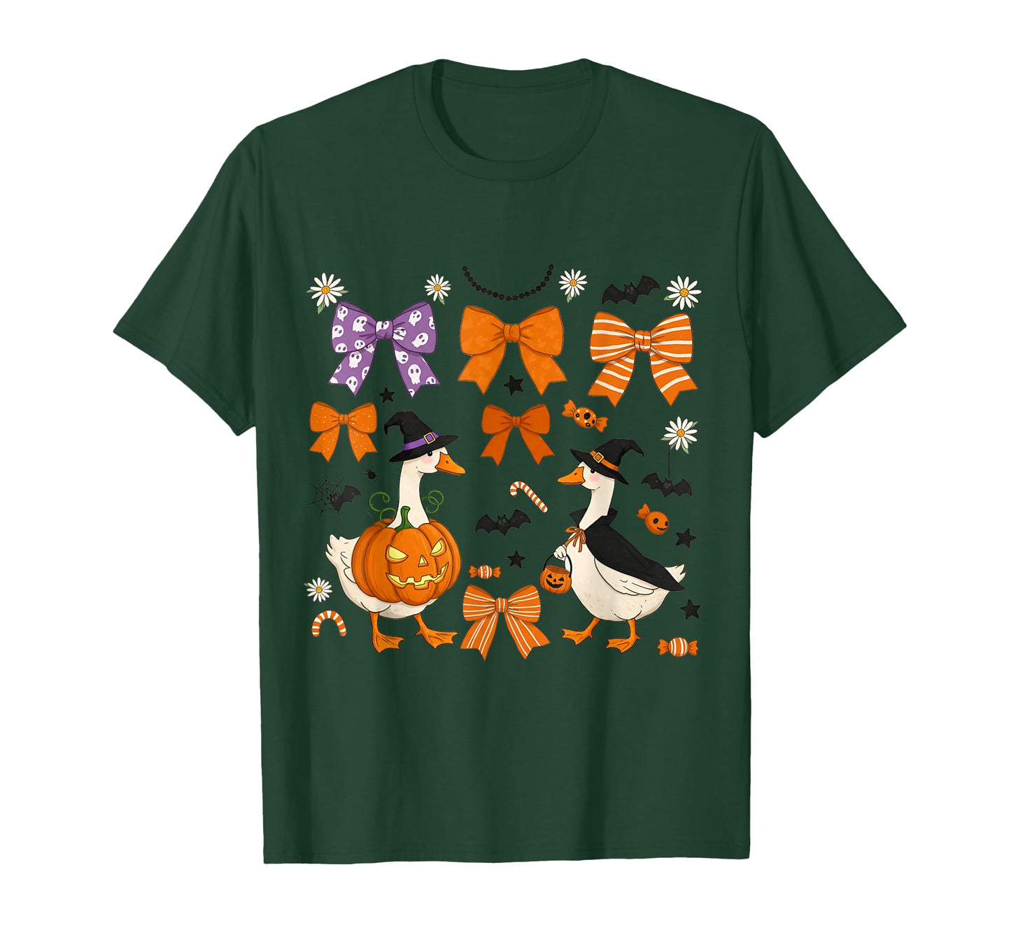 Boo Goose Ghost Pumpkin Goose Halloween Witch Goose Costume T-Shirt