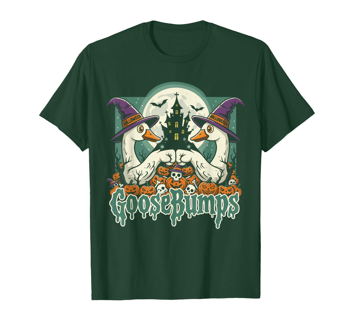 Cute Spooky Goose Shirt, Funny Halloween Goose Bumps T-Shirt