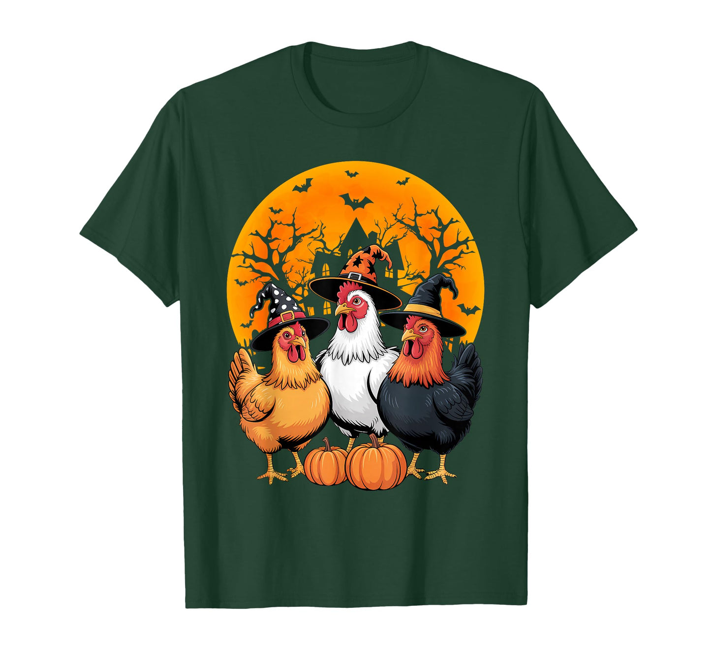 Funny Chicken Halloween Costume Spooky Season Chickens Witch T-Shirt
